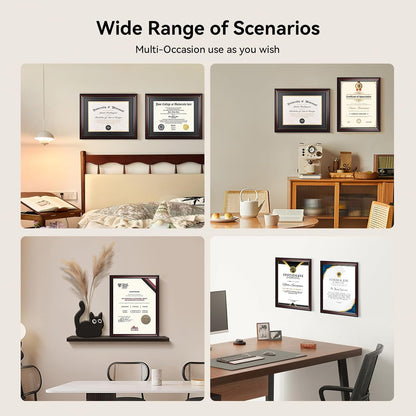 Solid Wood Diploma Frame 8.5 x 11 Certificate Frames with Red Mat or 11x14 Document without Mat as Graduation Picture Frame-CA graduation