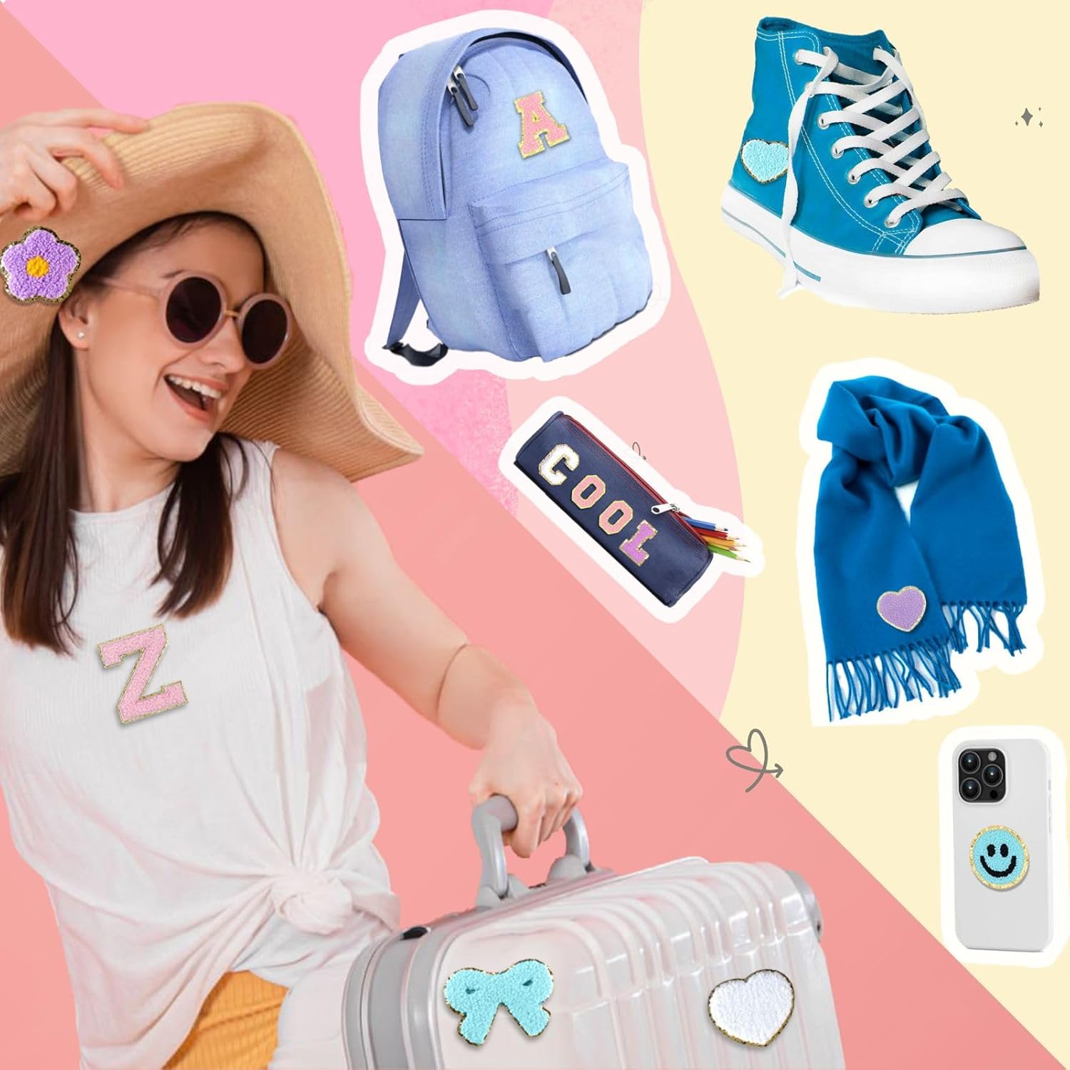 Chenille Letter Patches Self Adhesive Stickers for DIY– 136 Pcs-CA graduation