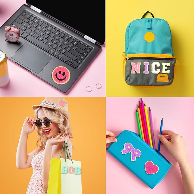 Chenille Letter Patches Self Adhesive Stickers for DIY– 136 Pcs-CA graduation