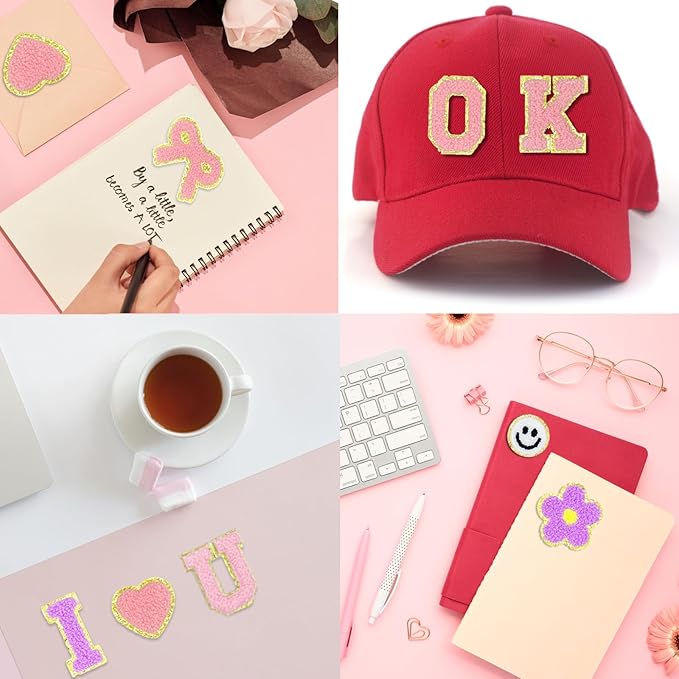 Chenille Letter Patches Self Adhesive Stickers for DIY– 136 Pcs-CA graduation