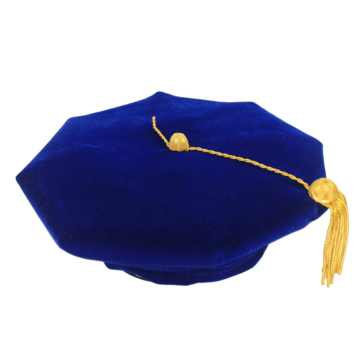 Deluxe Doctoral Graduation Tam with Gold Bullion Tassel in Various Colors and Styles (4/6/8 Sided)-CA graduation