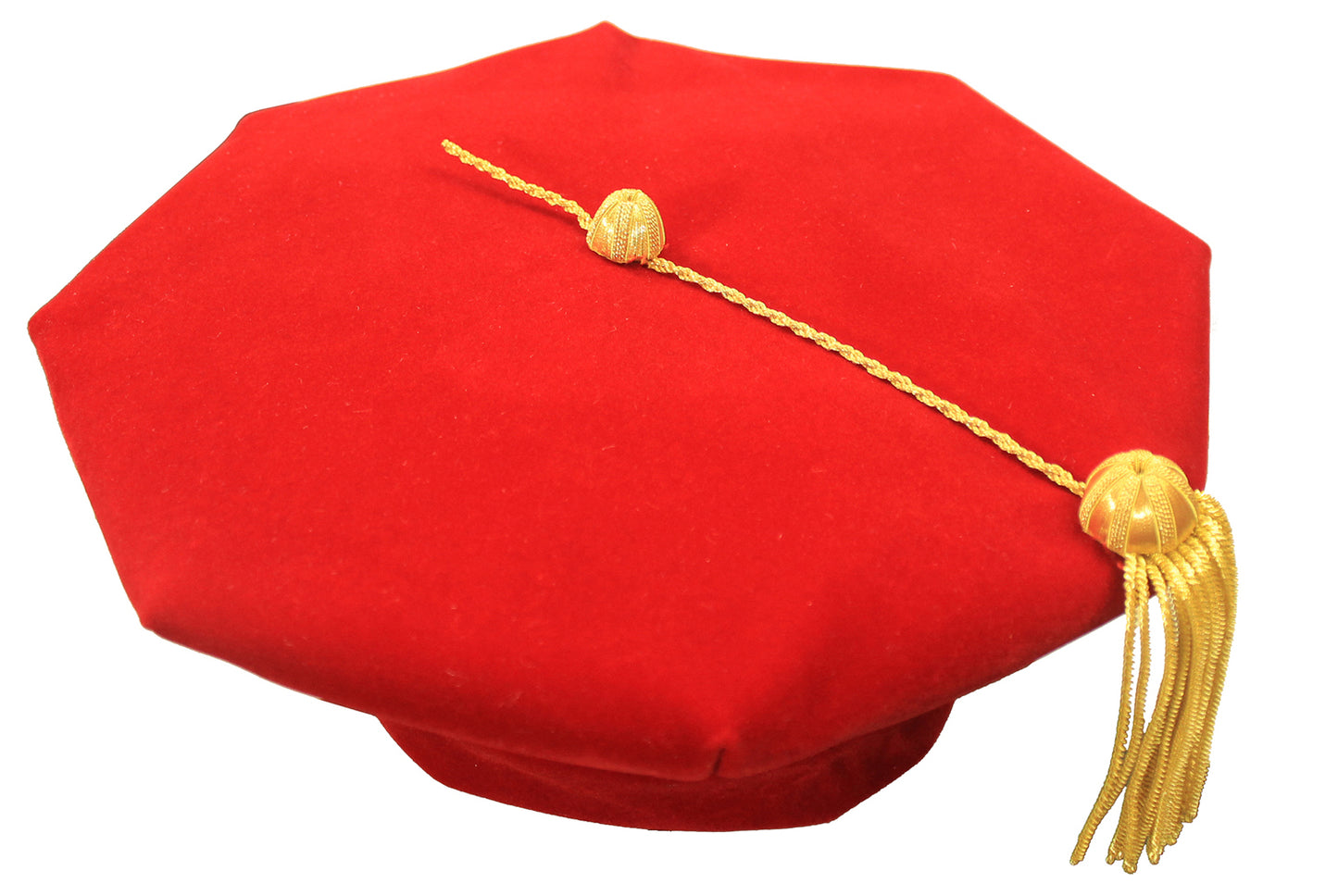 Deluxe Doctoral Graduation Tam with Gold Bullion Tassel in Various Colors and Styles (4/6/8 Sided)-CA graduation