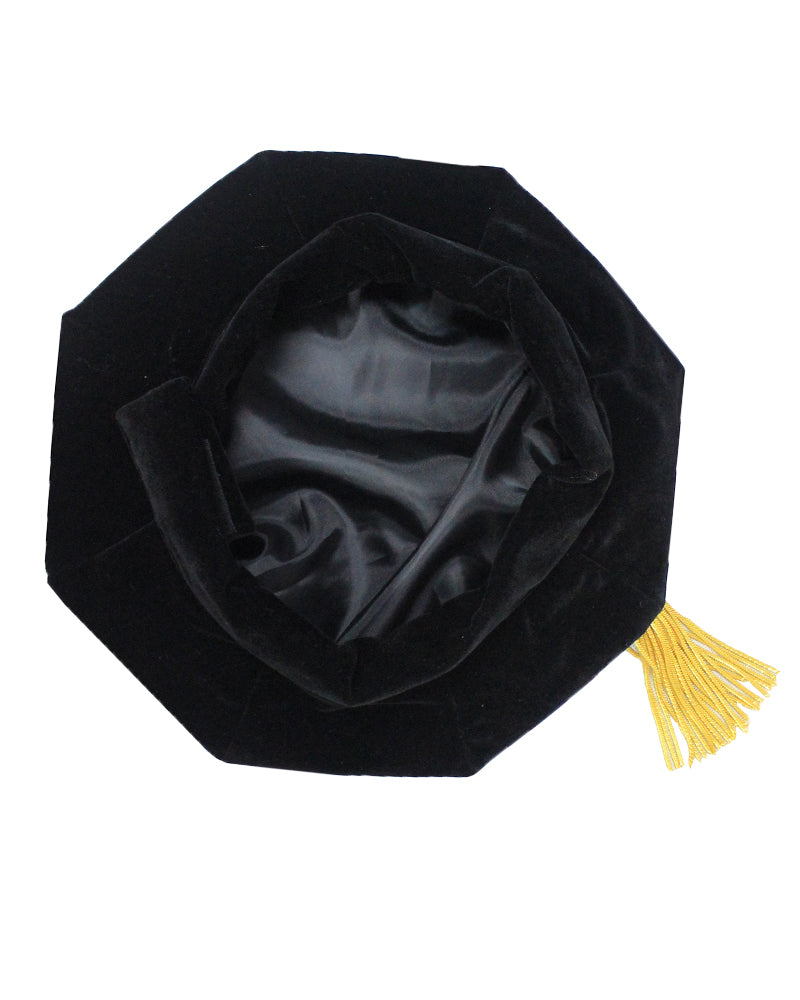 Deluxe Doctoral Graduation Tam with Gold Bullion Tassel in Various Colors and Styles (4/6/8 Sided)-CA graduation