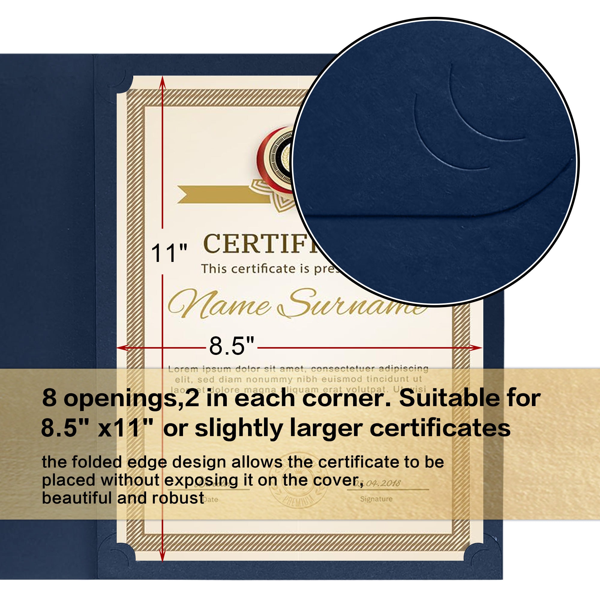 Premium Certificate Holders – Black & Navy Blue-CA graduation