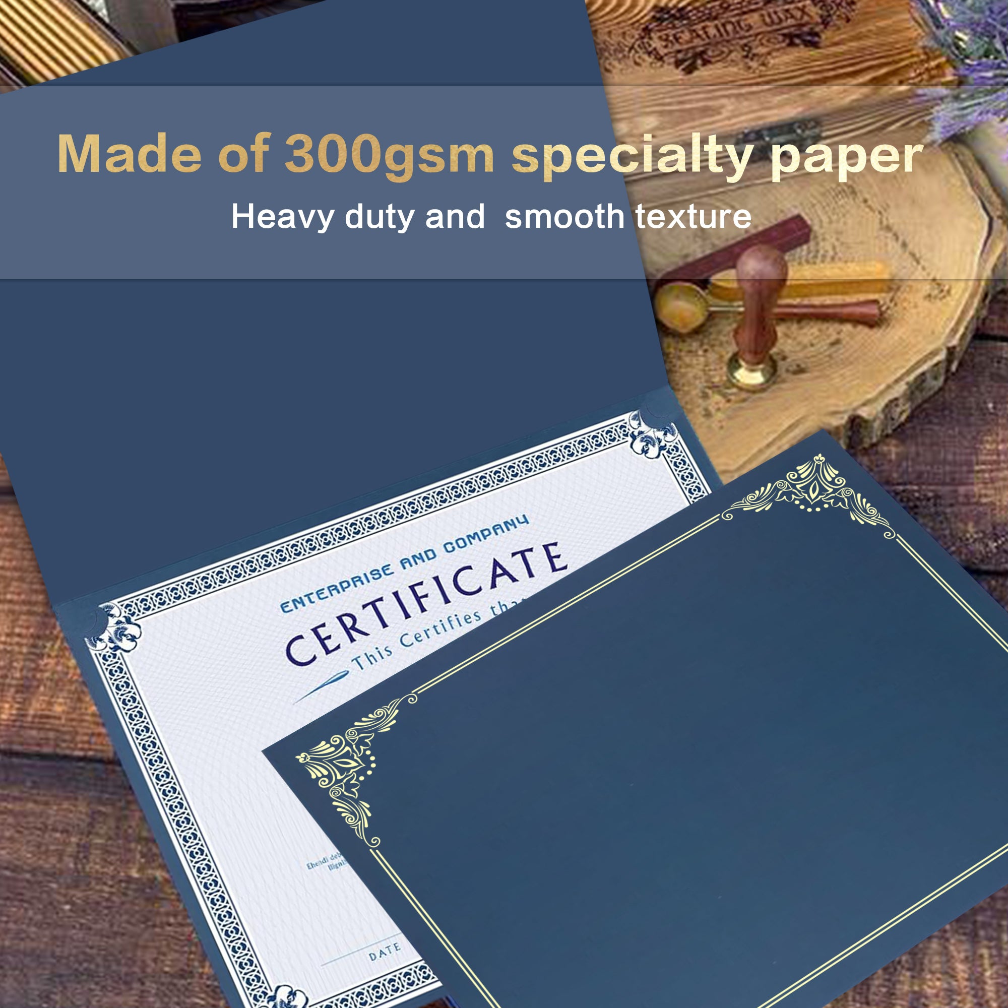 Premium Certificate Holders – Black & Navy Blue-CA graduation