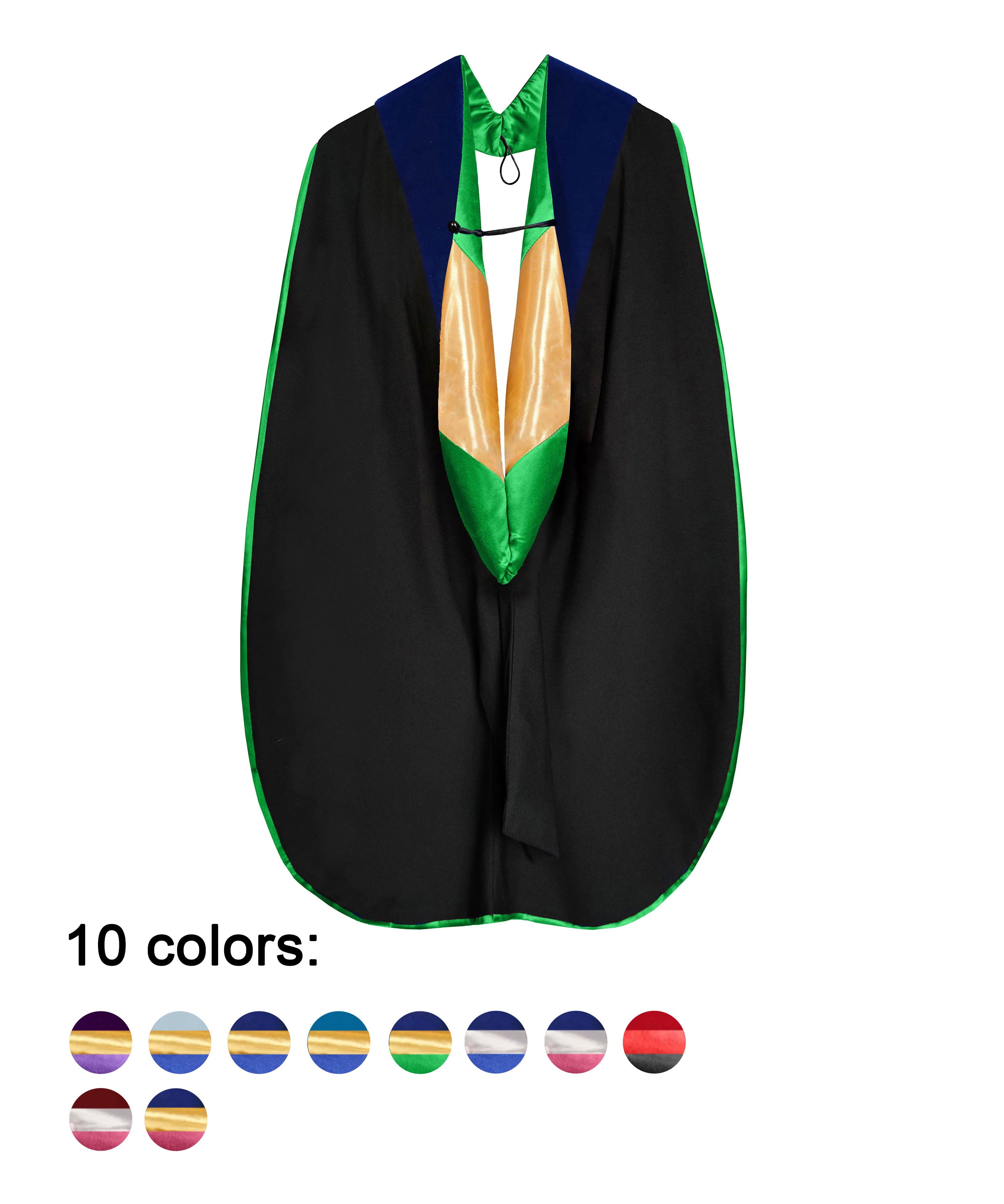 Classic Doctoral Graduation Hood for Various Degrees and Schools-CA graduation