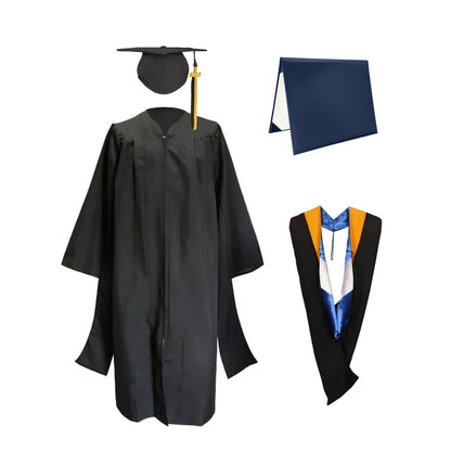Classic Master Graduation Gown, cap, Tassel & Hood in Various Color & Diploma Package-CA graduation