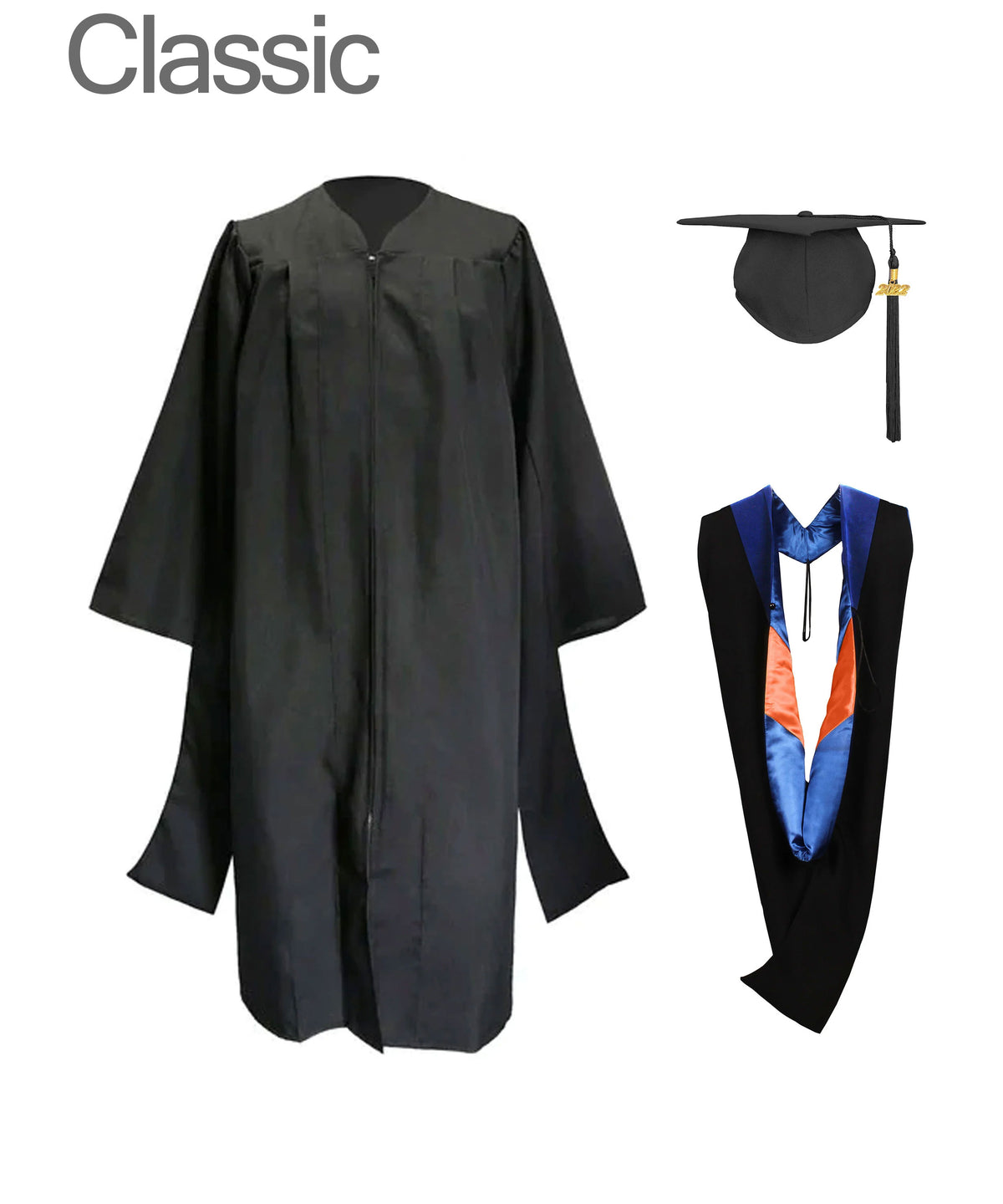 Ut Master Graduation Robe Classic Master Graduation Gown & Colorful Hood | University Regalia ...