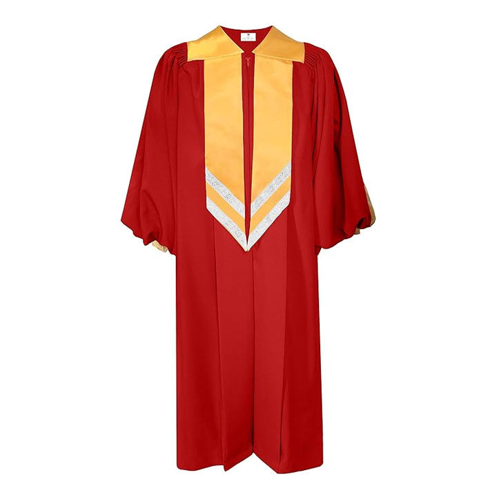 church choir dress design White robe with v- neck and open sleeves church choir gown