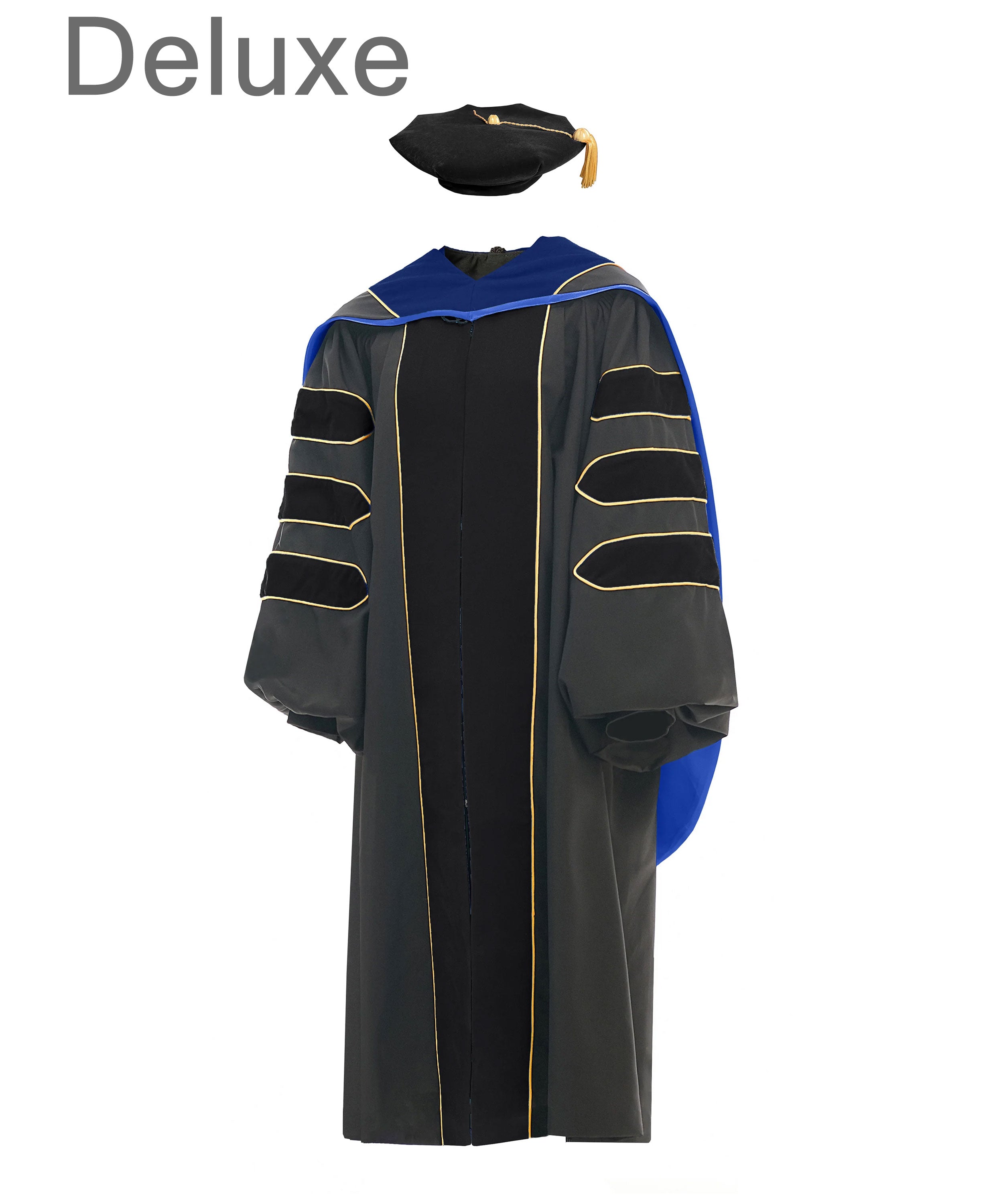 Deluxe Doctoral Graduation Gown/Doctoral Hood/ Doctoral Tam Package-CA graduation