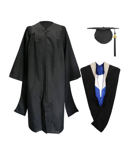 Deluxe Master Graduation Gown Cap with Tassel & Master Graduation Hood in Various Color-CA graduation
