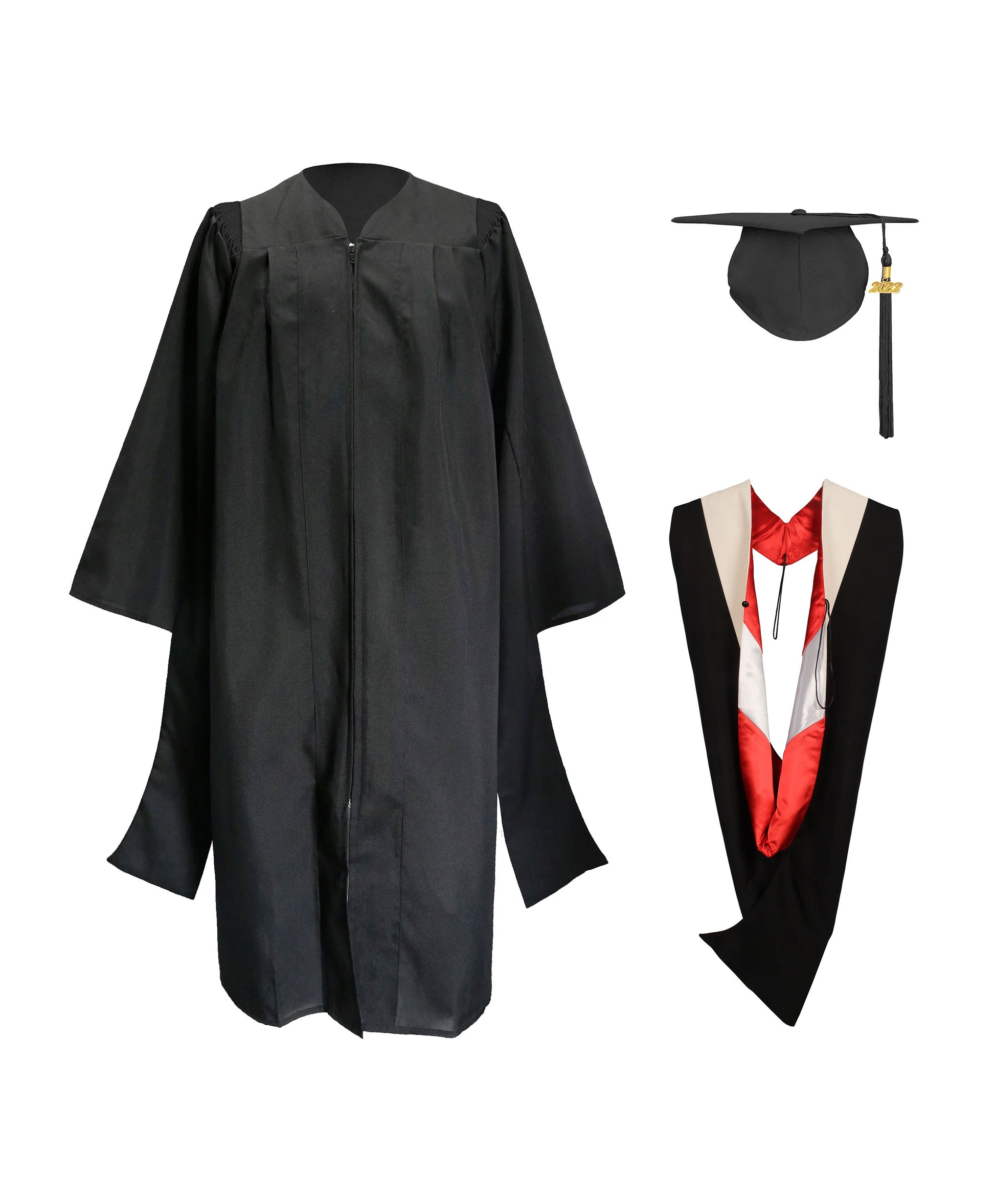 Deluxe Master Graduation Gown Cap with Tassel & Master Graduation Hood in Various Color-CA graduation