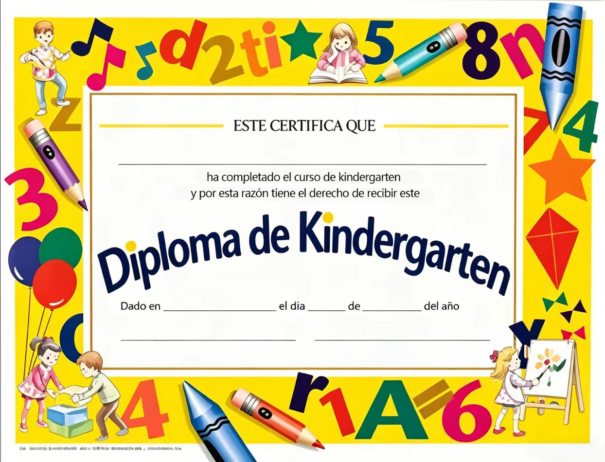 Spanish Kindergarten Diploma – “Este Certifica Que” Completion Certificate | CA Graduation