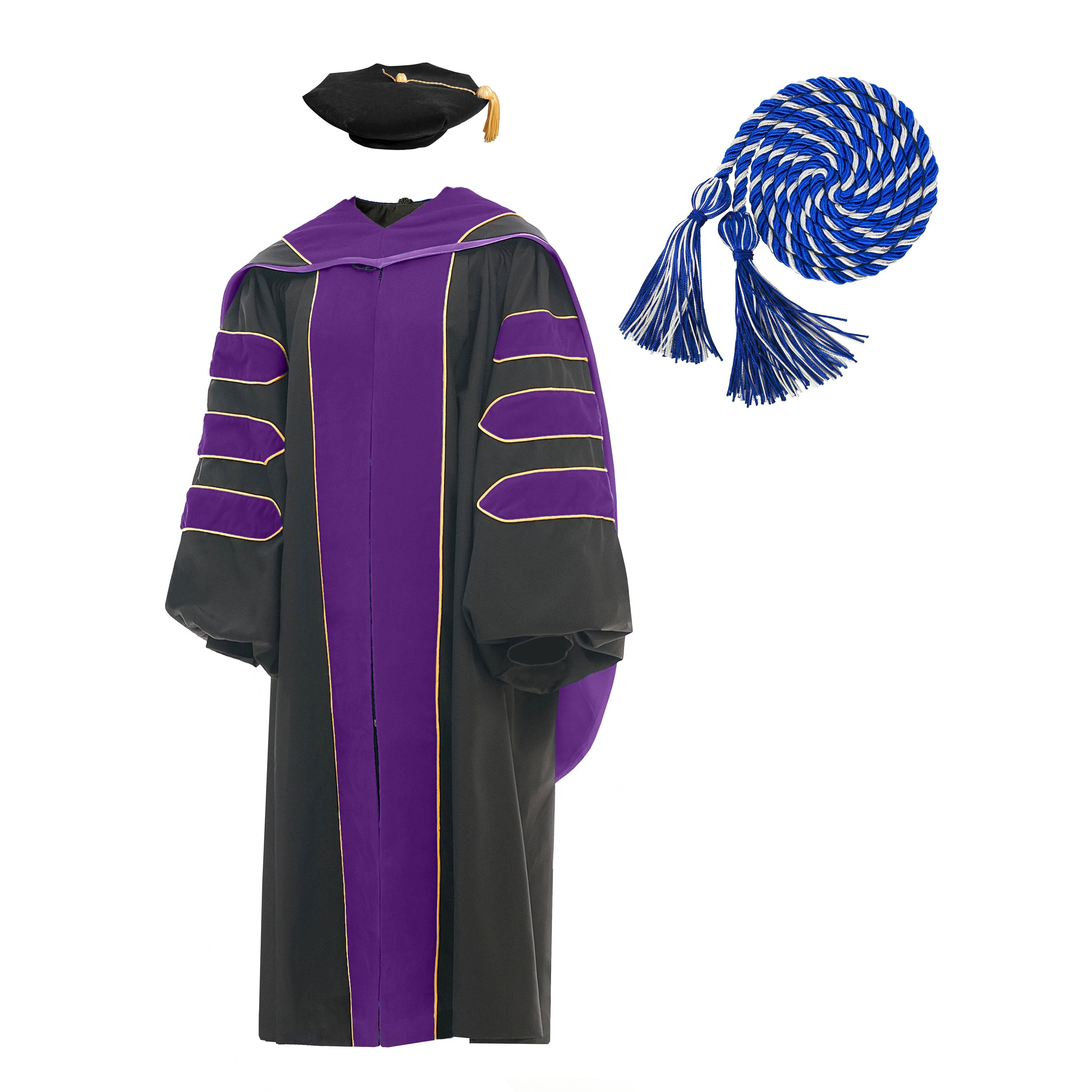 doctorate graduation dress Deluxe Doctoral Graduation Gown / Hood / Tam / Honor Cord Package