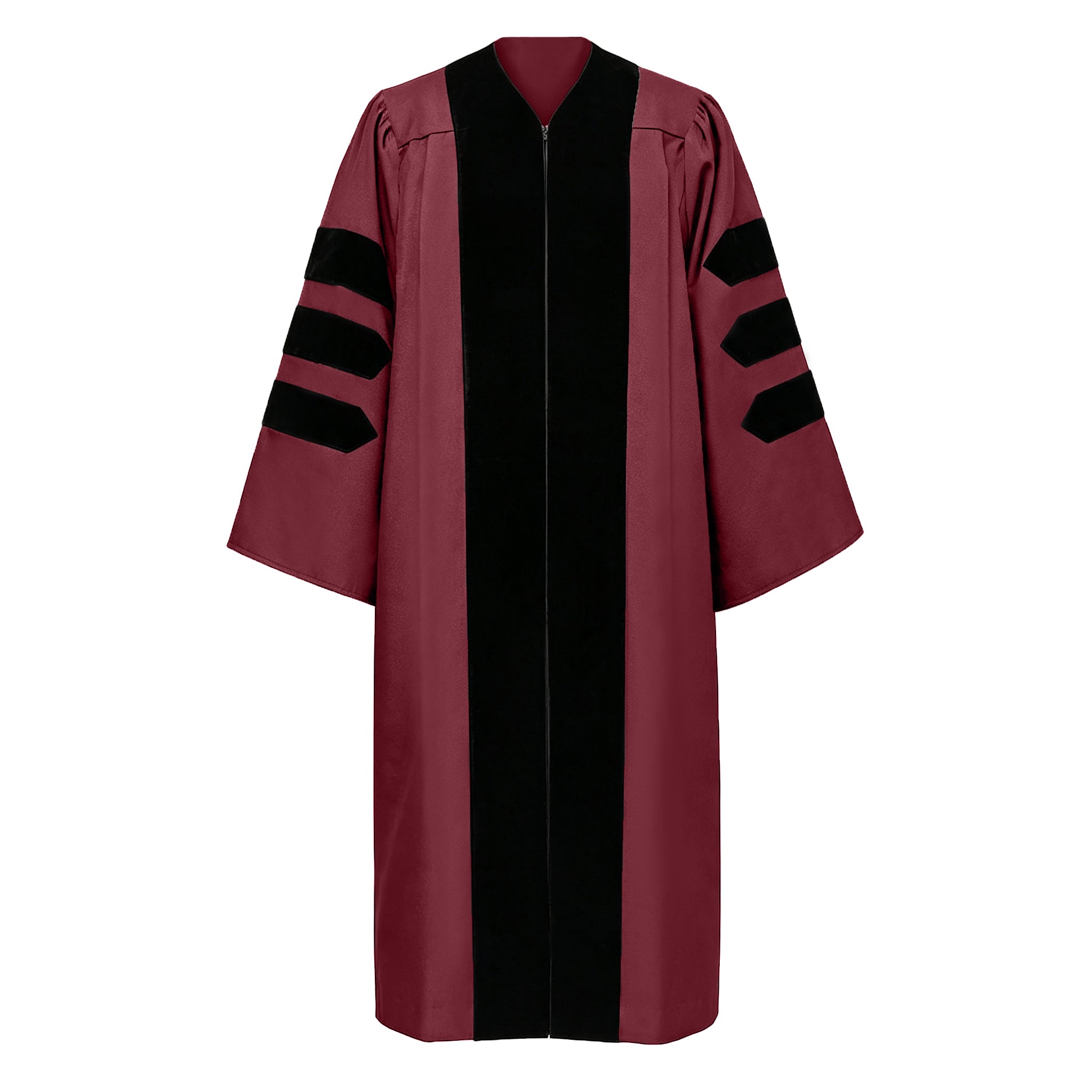 Economy Doctoral Graduation Gown / PHD Gown with Black Velvet Trim-CA graduation