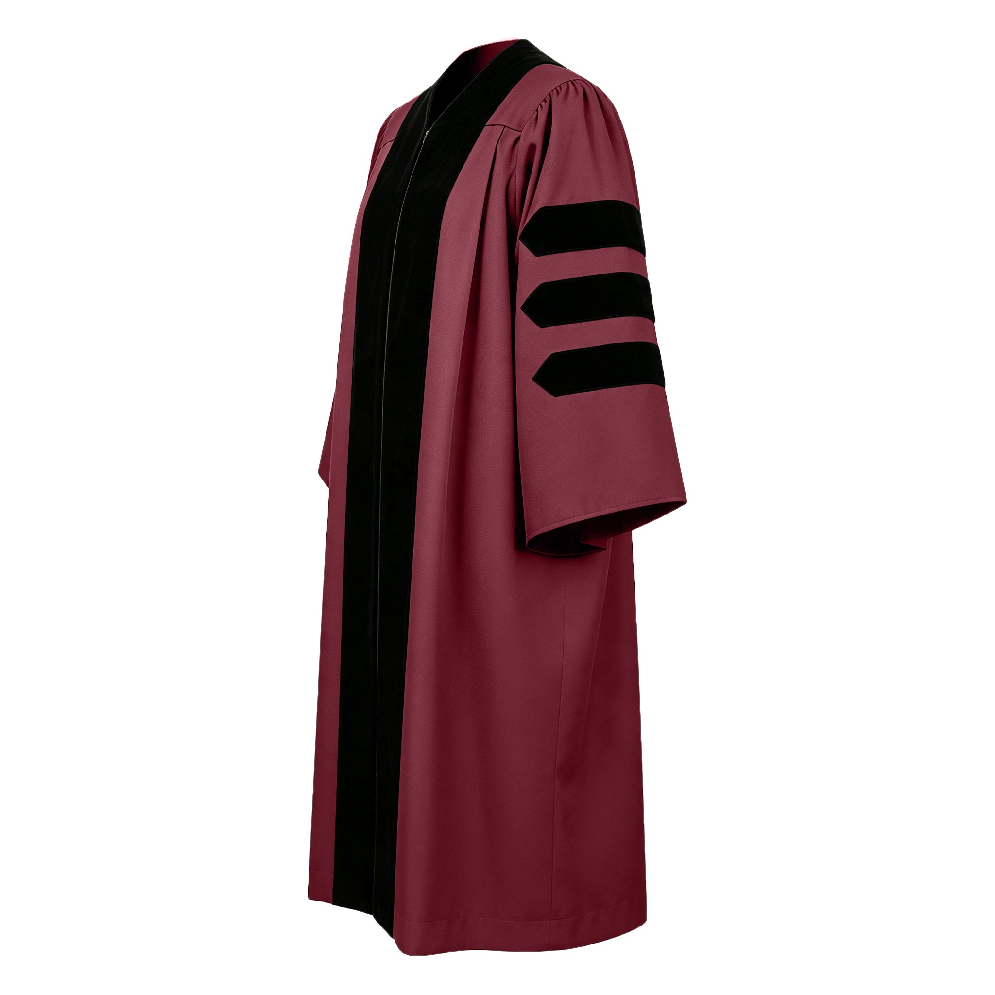 Economy Doctoral Graduation Gown / PHD Gown with Black Velvet Trim-CA graduation