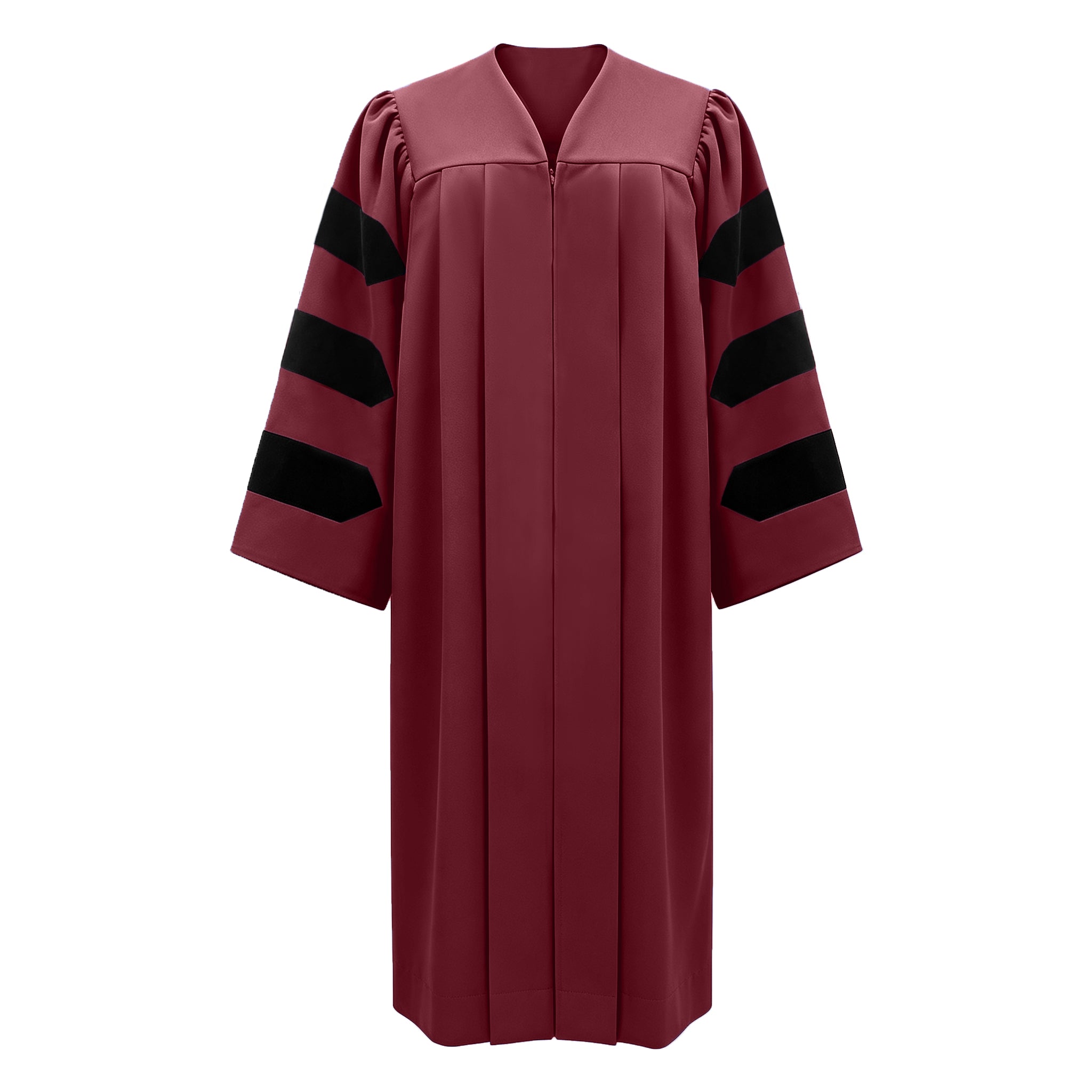 Economy Doctoral Graduation Gown with Black Velvet Sleeve Trim|Doctoral Regalia-CA graduation