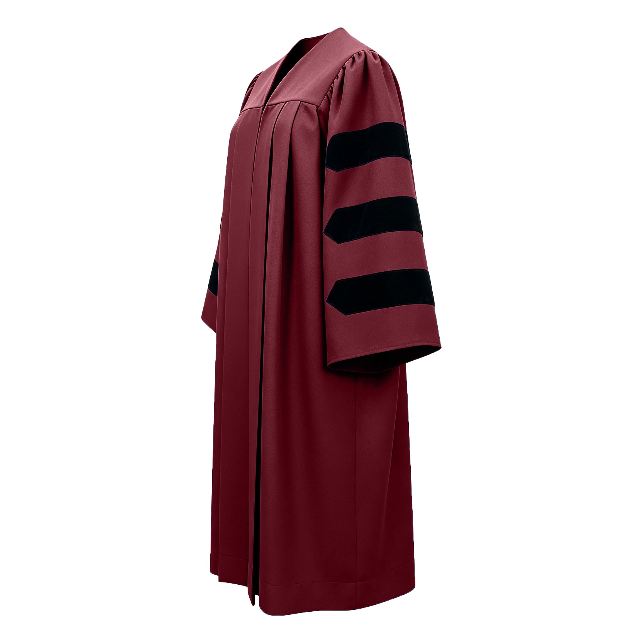Economy Doctoral Graduation Gown with Black Velvet Sleeve Trim|Doctoral Regalia-CA graduation