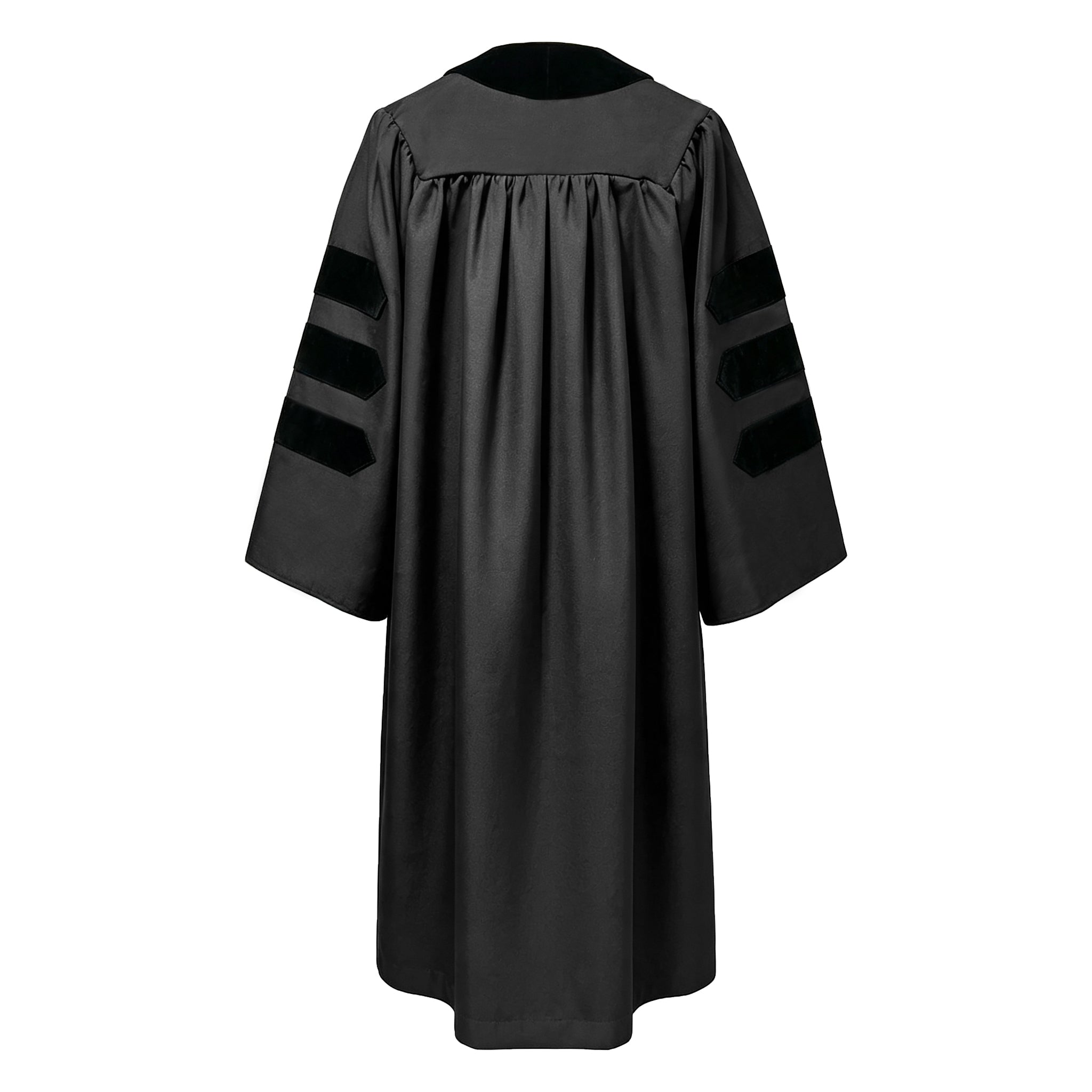 Economy Doctoral Graduation Gown / PHD Gown with Black Velvet Trim-CA graduation