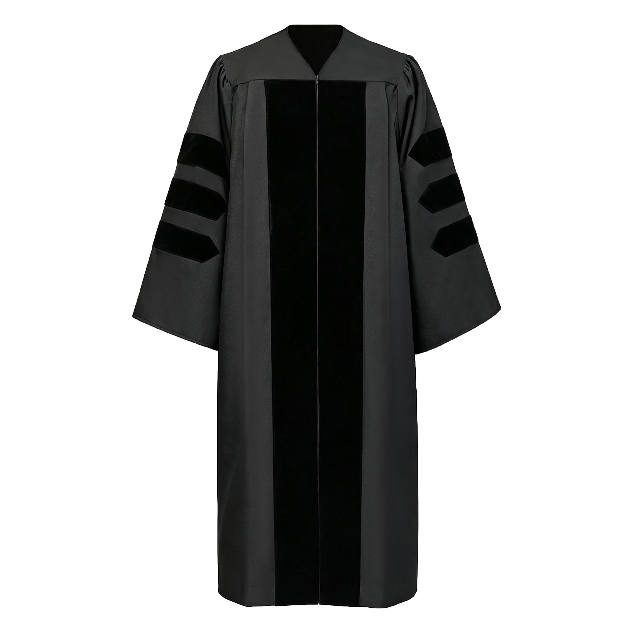 Doctoral Graduation Gown for Economics / PHD Gown with Black Velvet Front Panel-CA graduation