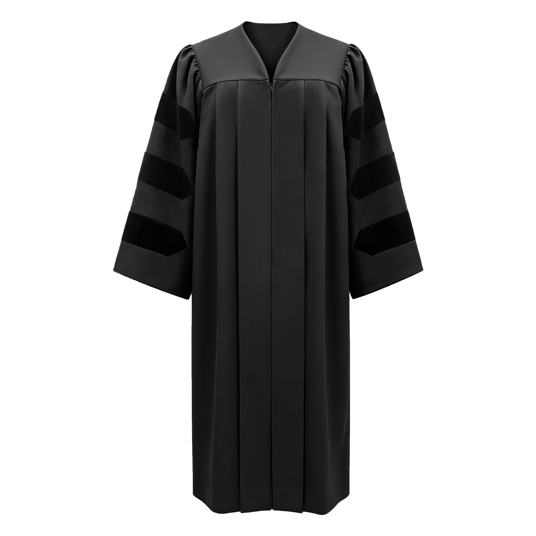 Economy Doctoral Graduation Gown with Black Velvet Sleeve Trim|Doctoral Regalia-CA graduation