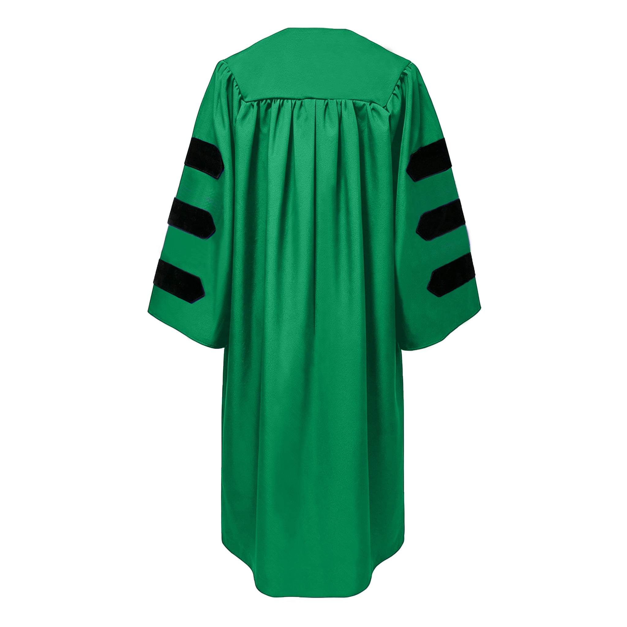 Economy Doctoral Graduation Gown with Black Velvet Sleeve Trim|Doctoral Regalia-CA graduation