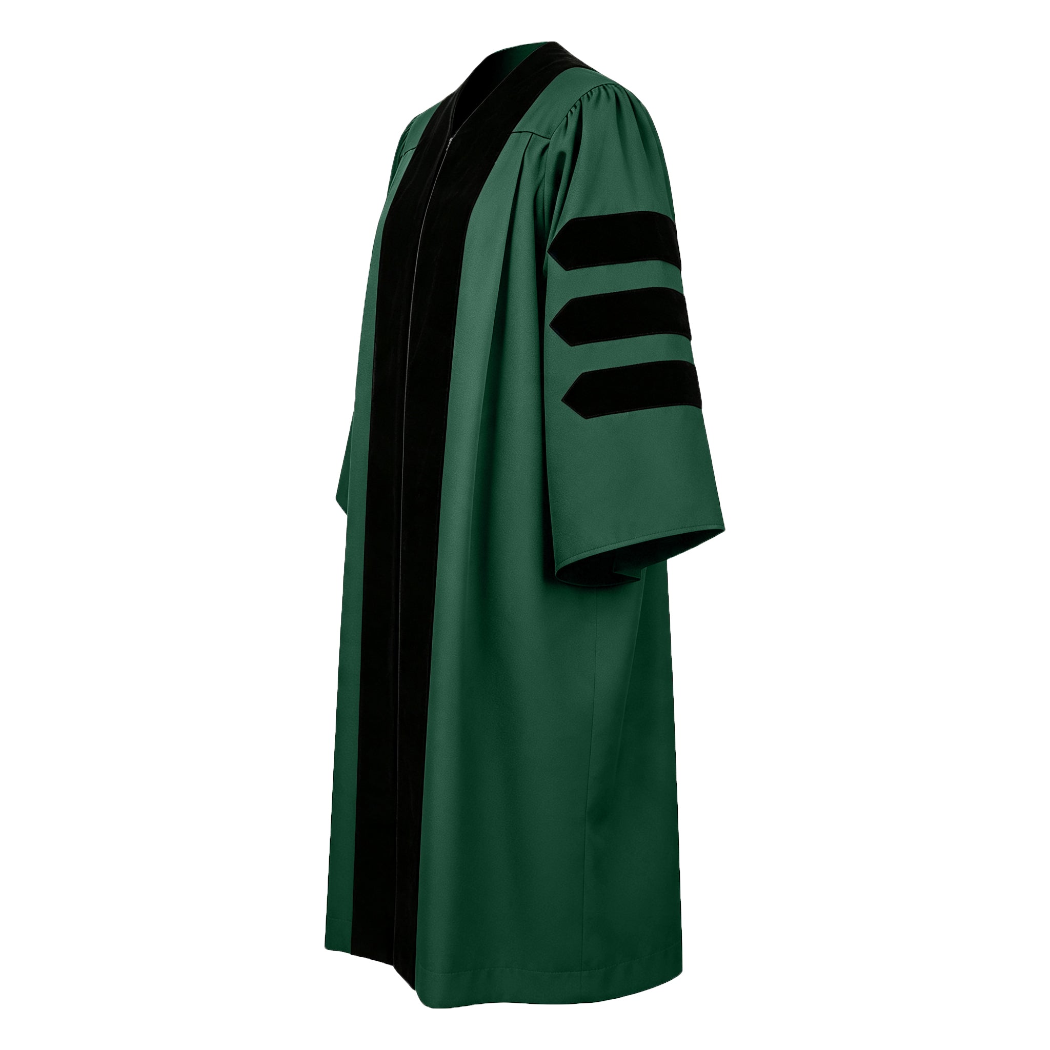 Economy Doctoral Graduation Gown / PHD Gown with Black Velvet Trim-CA graduation