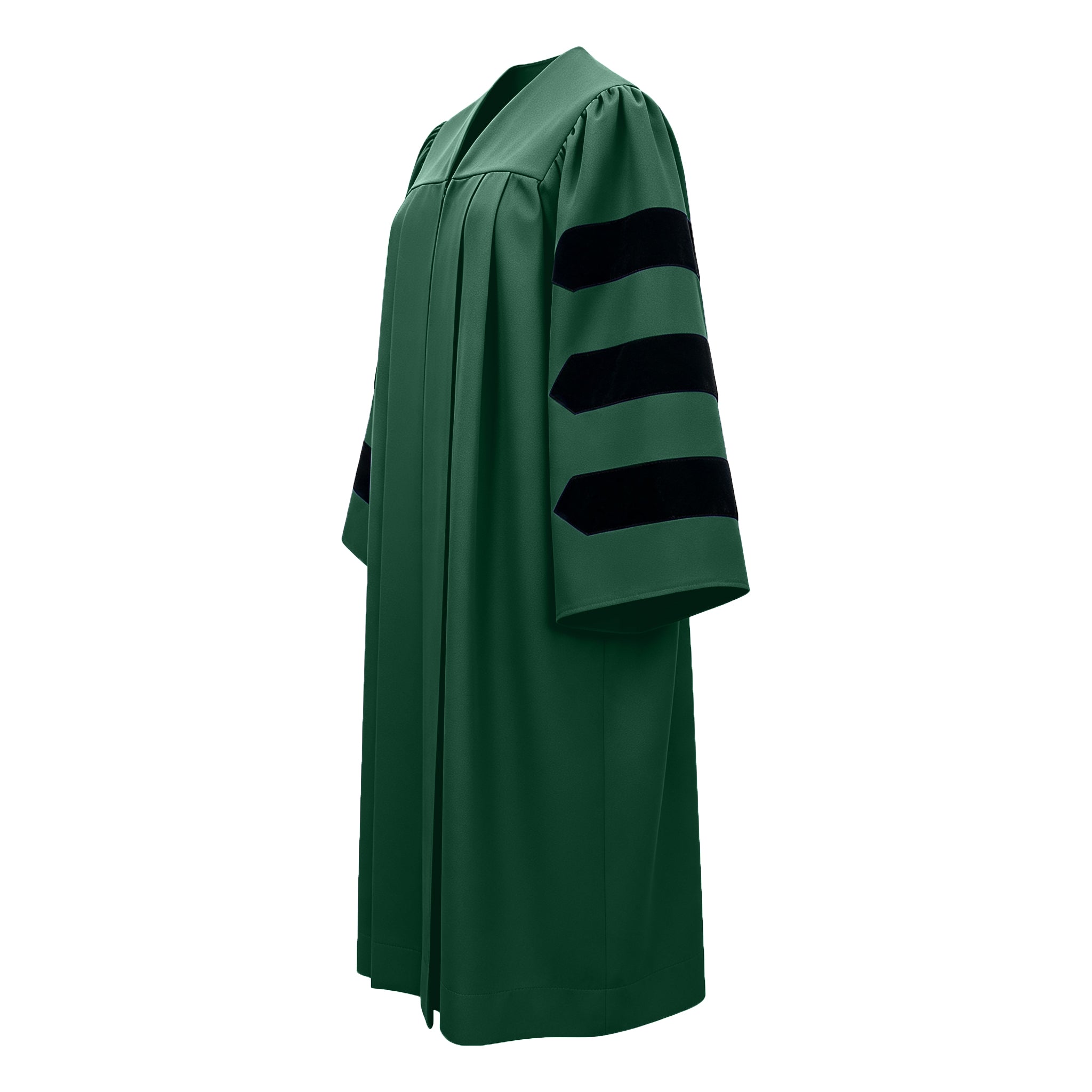 Economy Doctoral Graduation Gown with Black Velvet Sleeve Trim|Doctoral Regalia-CA graduation