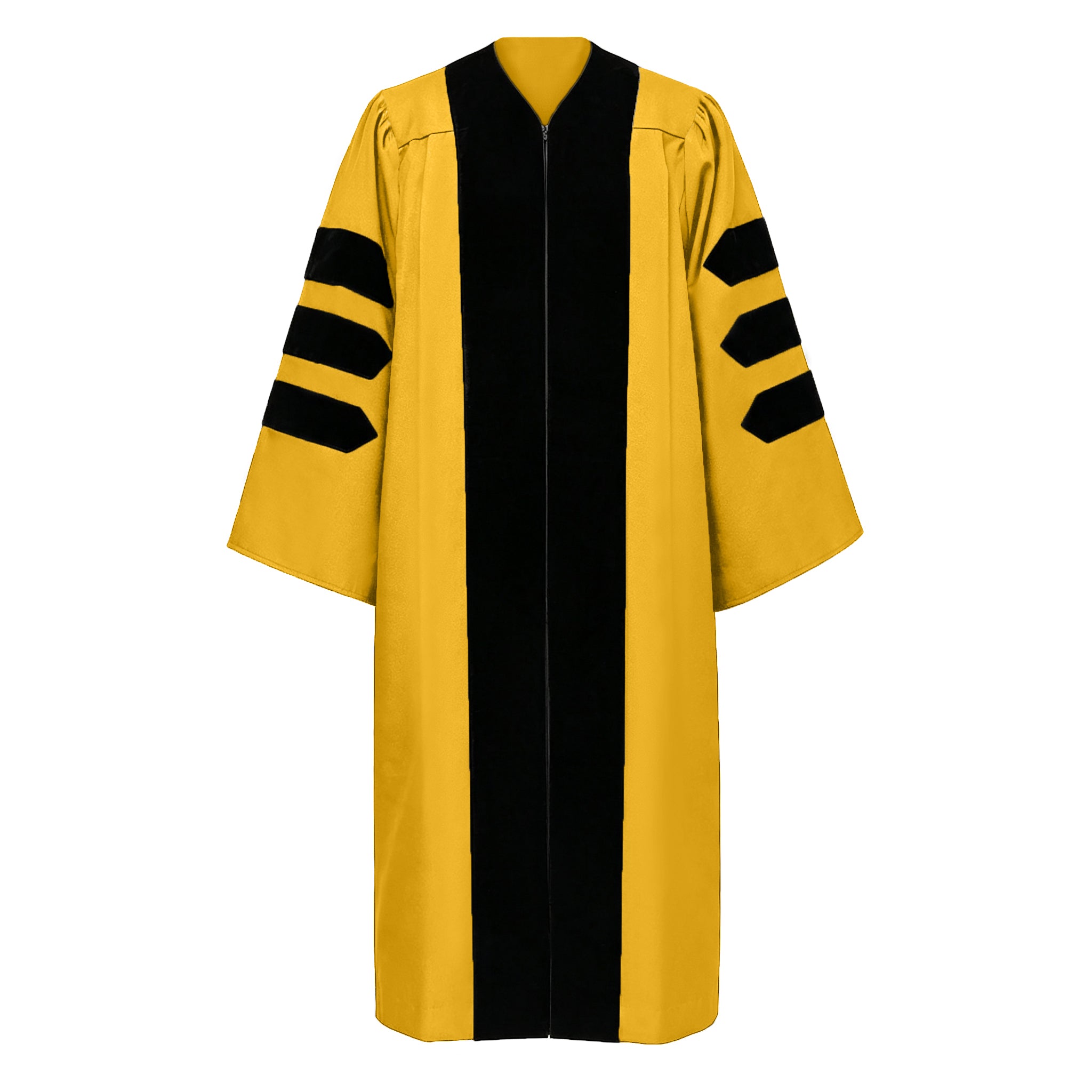 Economy Doctoral Graduation Gown / PHD Gown with Black Velvet Trim-CA graduation