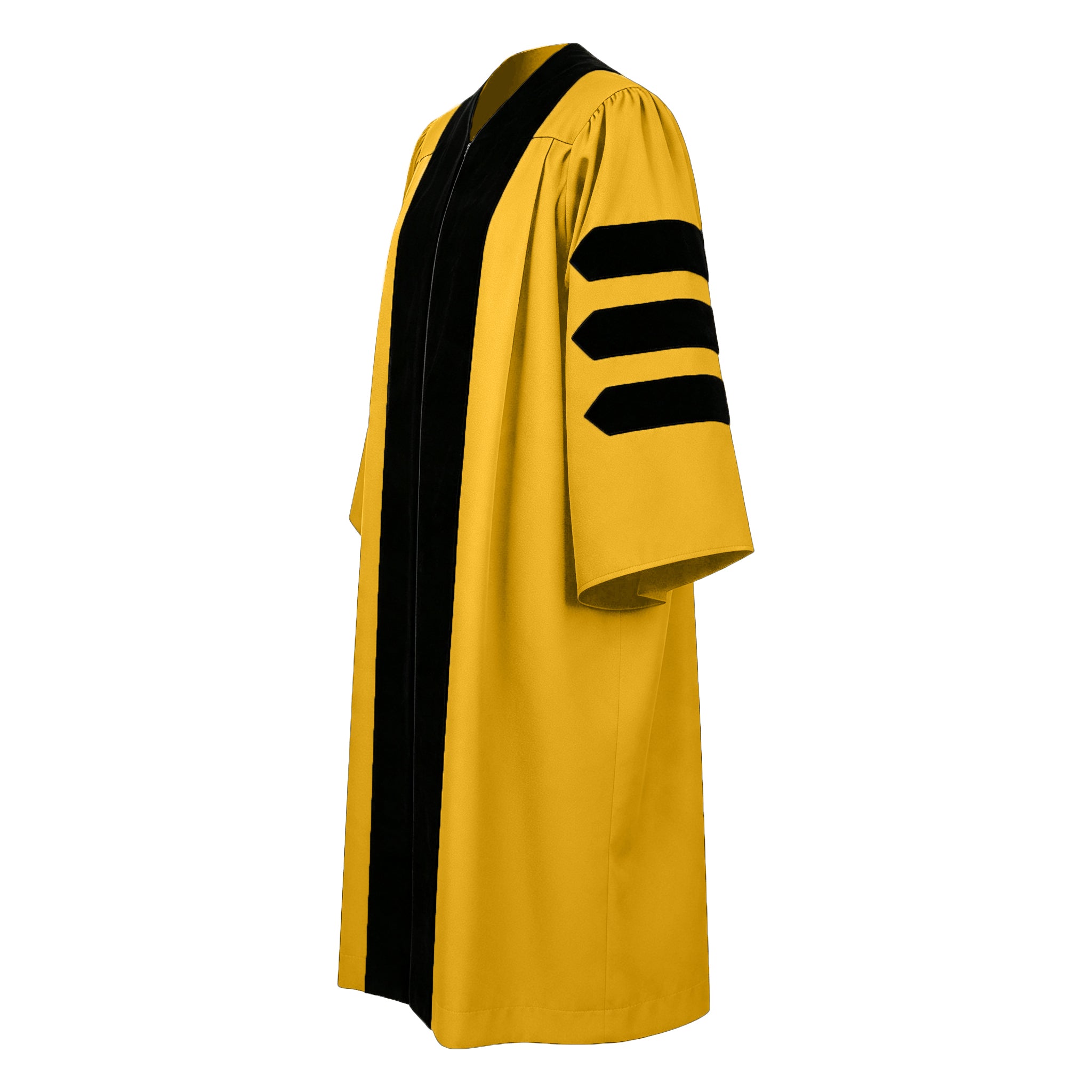 Economy Doctoral Graduation Gown / PHD Gown with Black Velvet Trim-CA graduation