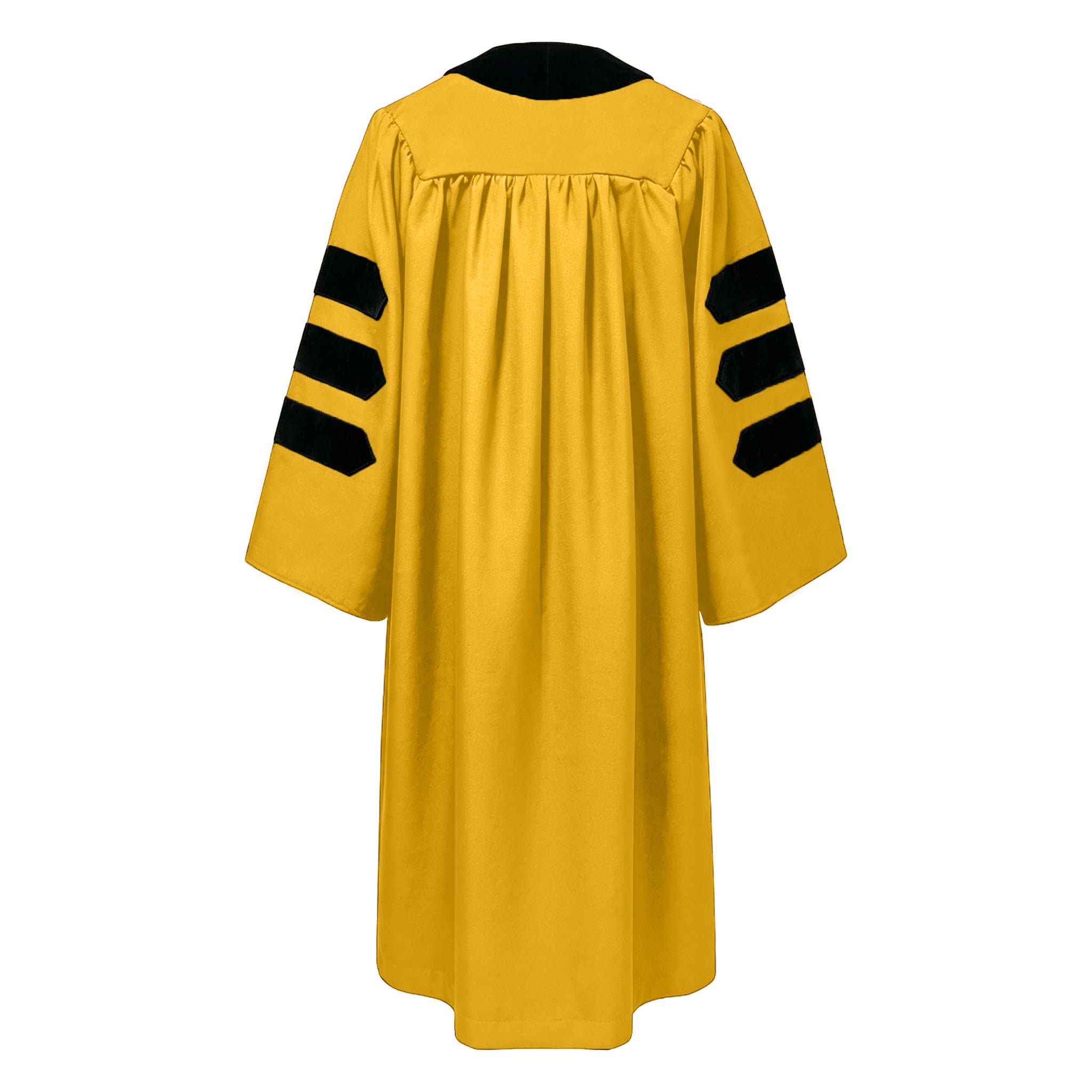Economy Doctoral Graduation Gown / PHD Gown with Black Velvet Trim-CA graduation