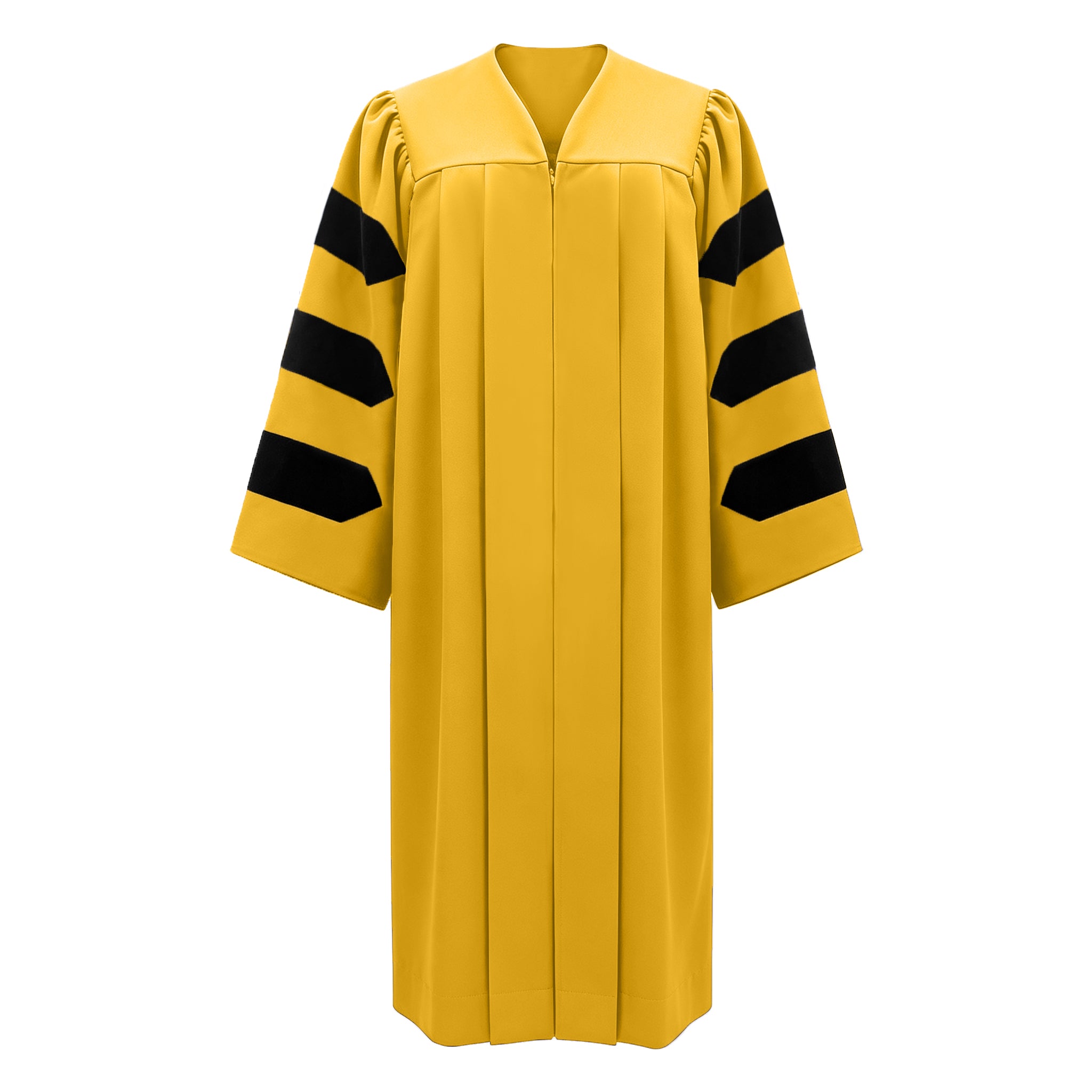 Economy Doctoral Graduation Gown with Black Velvet Sleeve Trim|Doctoral Regalia-CA graduation