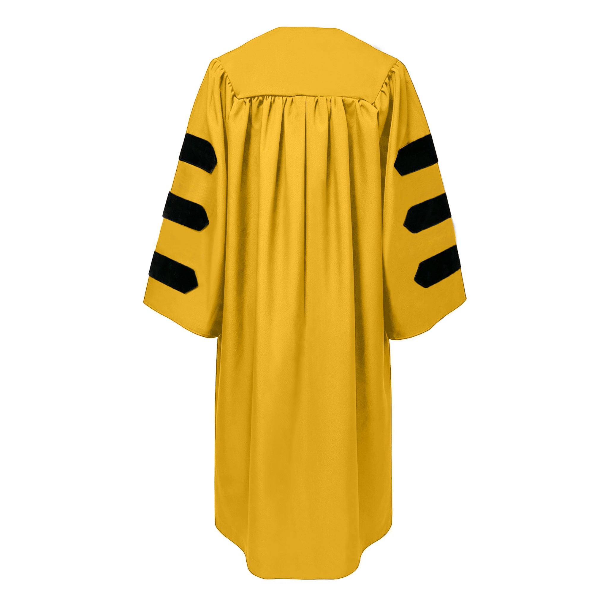 Economy Doctoral Graduation Gown with Black Velvet Sleeve Trim|Doctoral Regalia-CA graduation