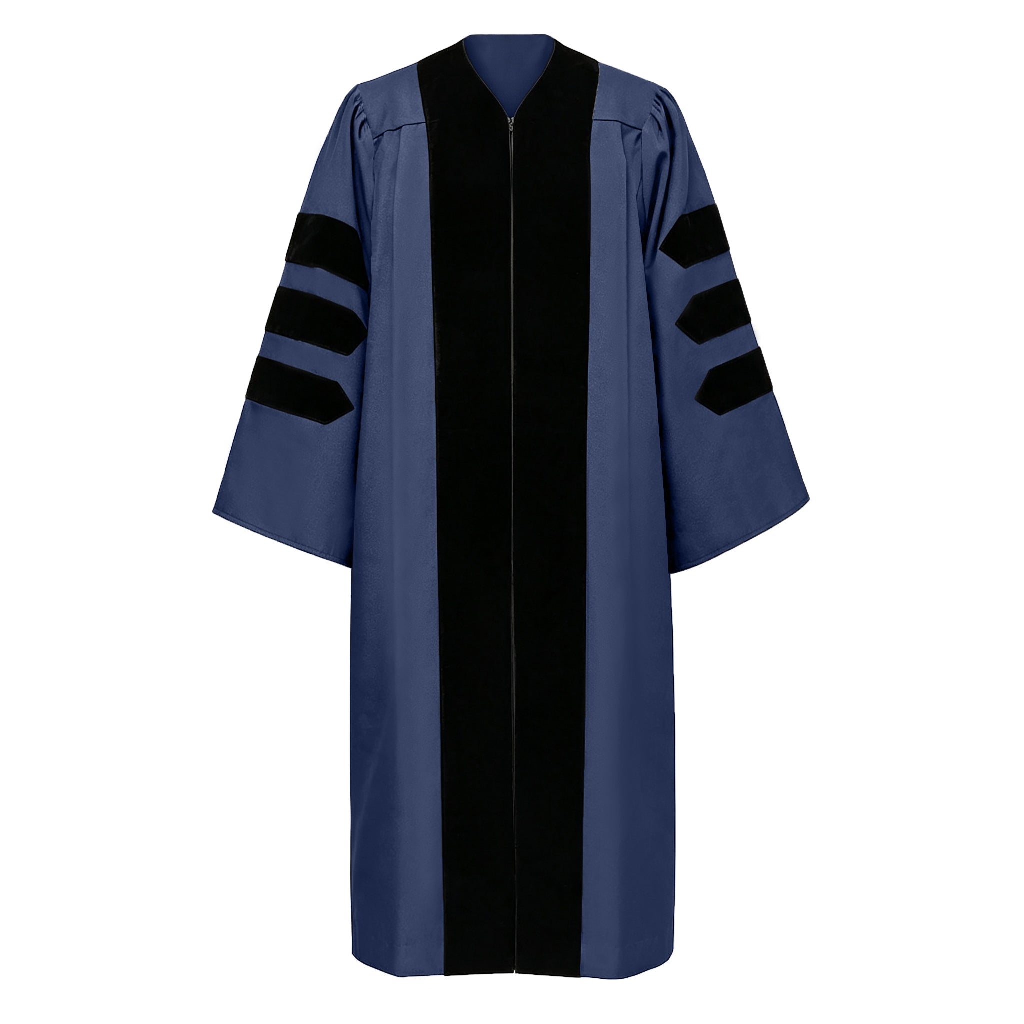 Economy Doctoral Graduation Gown / PHD Gown with Black Velvet Trim-CA graduation