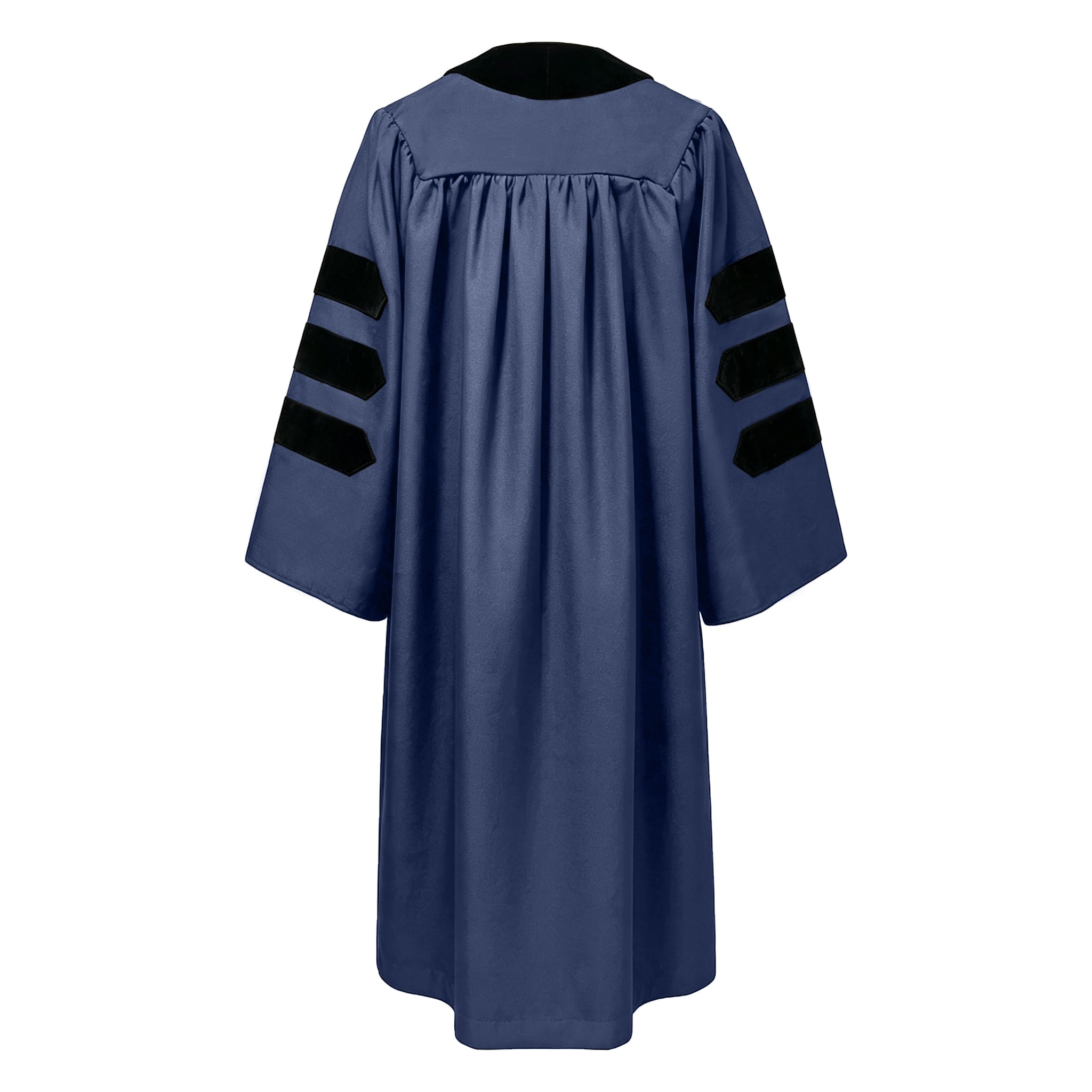 Economy Doctoral Graduation Gown / PHD Gown with Black Velvet Trim-CA graduation