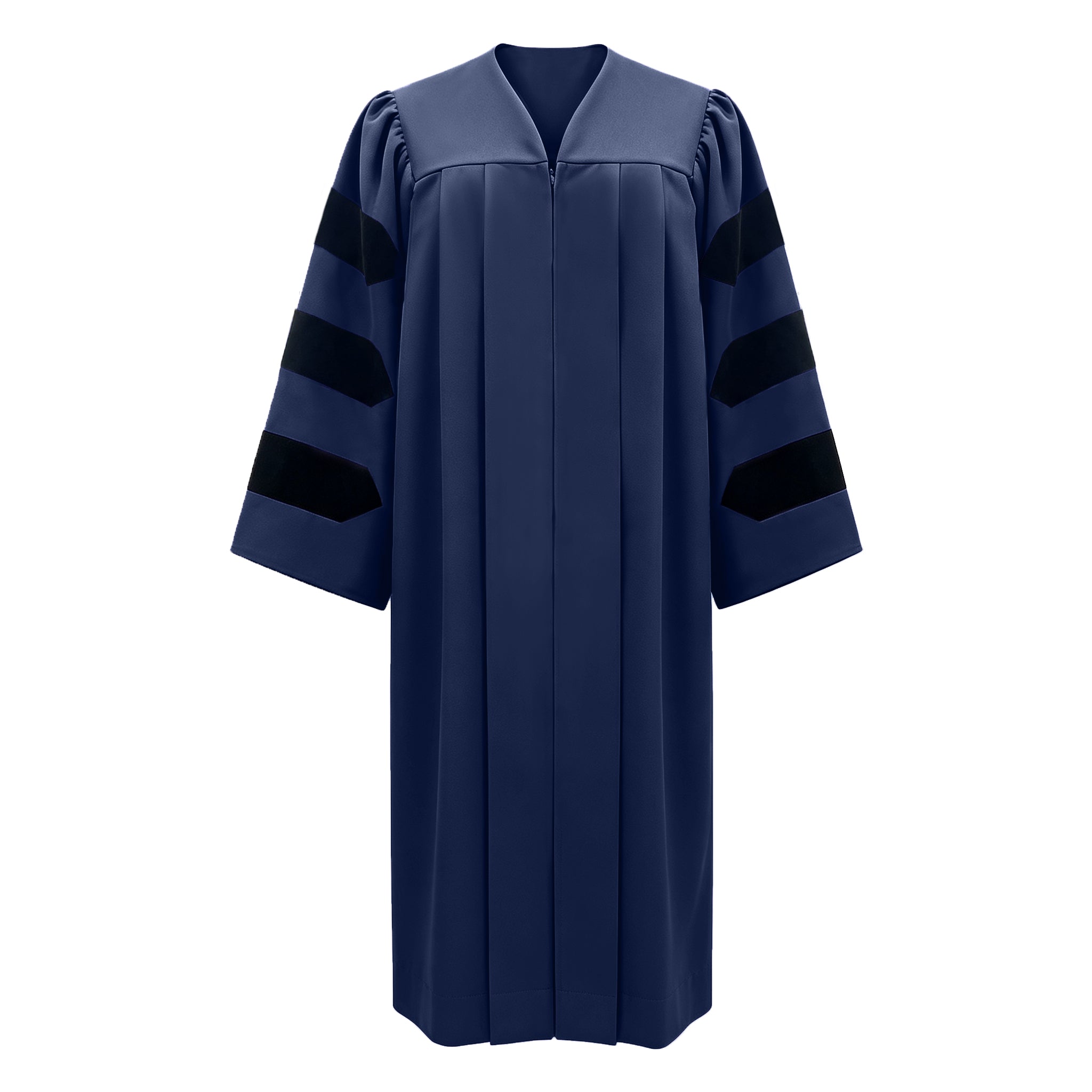 Economy Doctoral Graduation Gown with Black Velvet Sleeve Trim|Doctoral Regalia-CA graduation