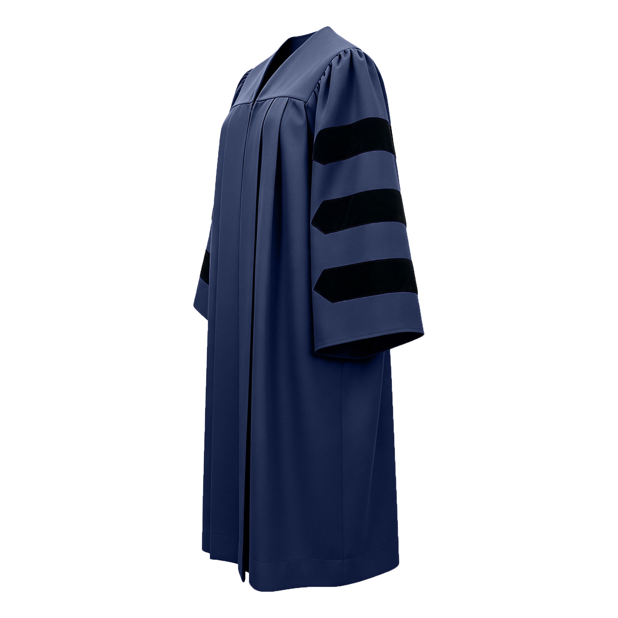 Economy Doctoral Graduation Gown with Black Velvet Sleeve Trim|Doctoral Regalia-CA graduation