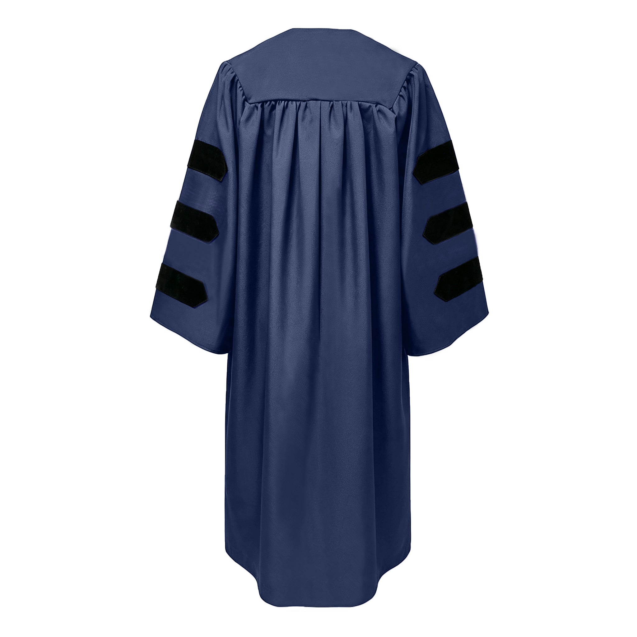 Economy Doctoral Graduation Gown with Black Velvet Sleeve Trim|Doctoral Regalia-CA graduation