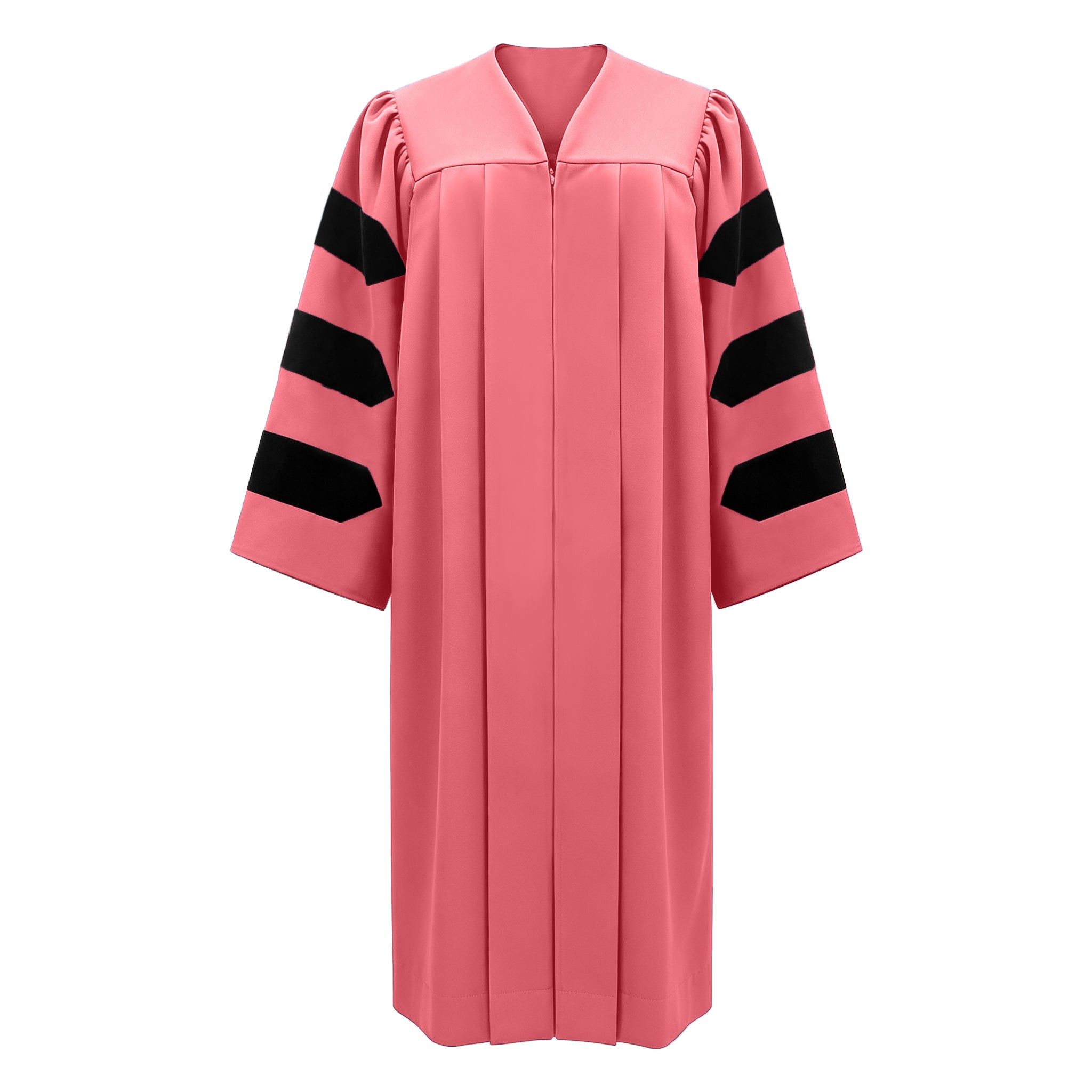 Economy Doctoral Graduation Gown with Black Velvet Sleeve Trim|Doctoral Regalia-CA graduation