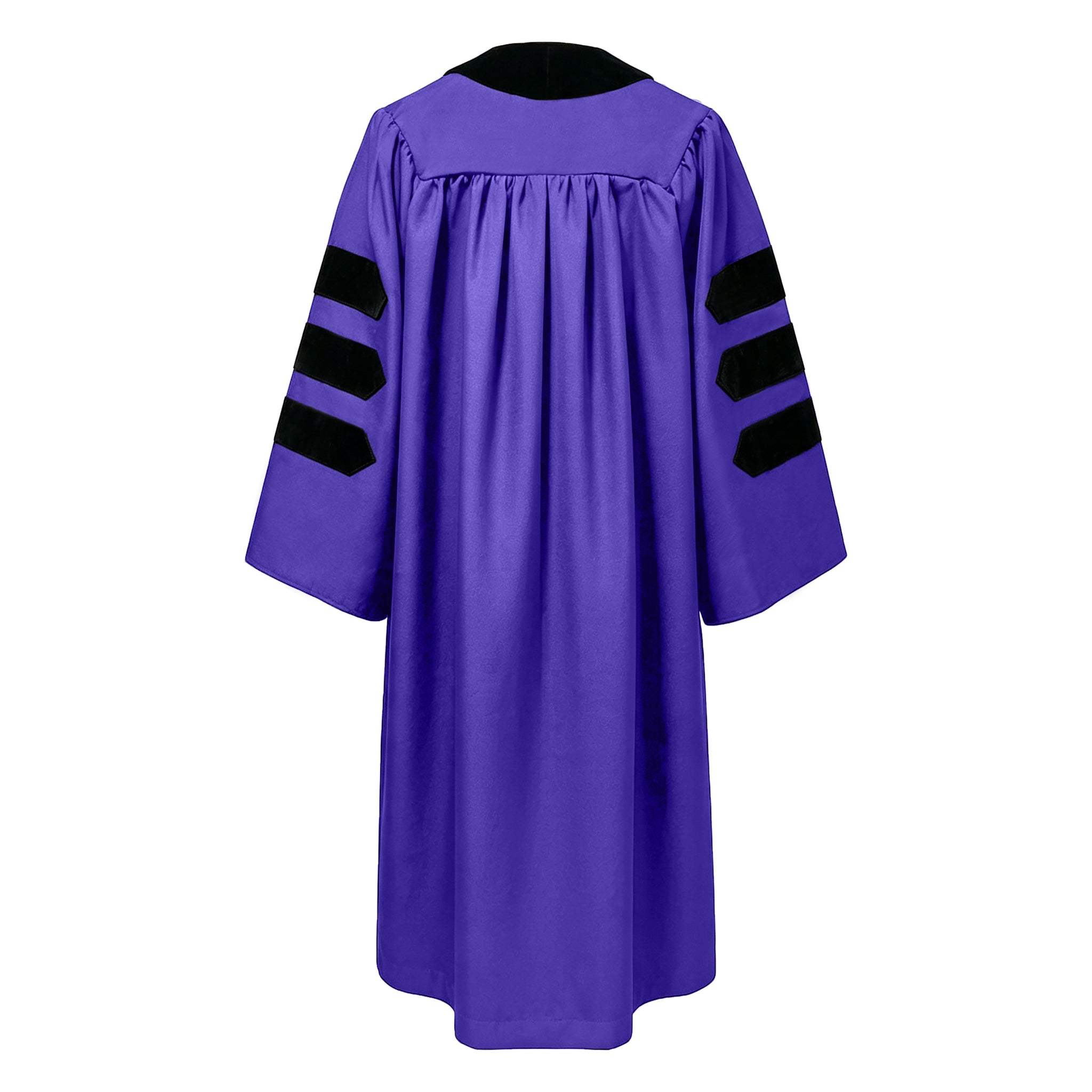 Economy Doctoral Graduation Gown / PHD Gown with Black Velvet Trim-CA graduation