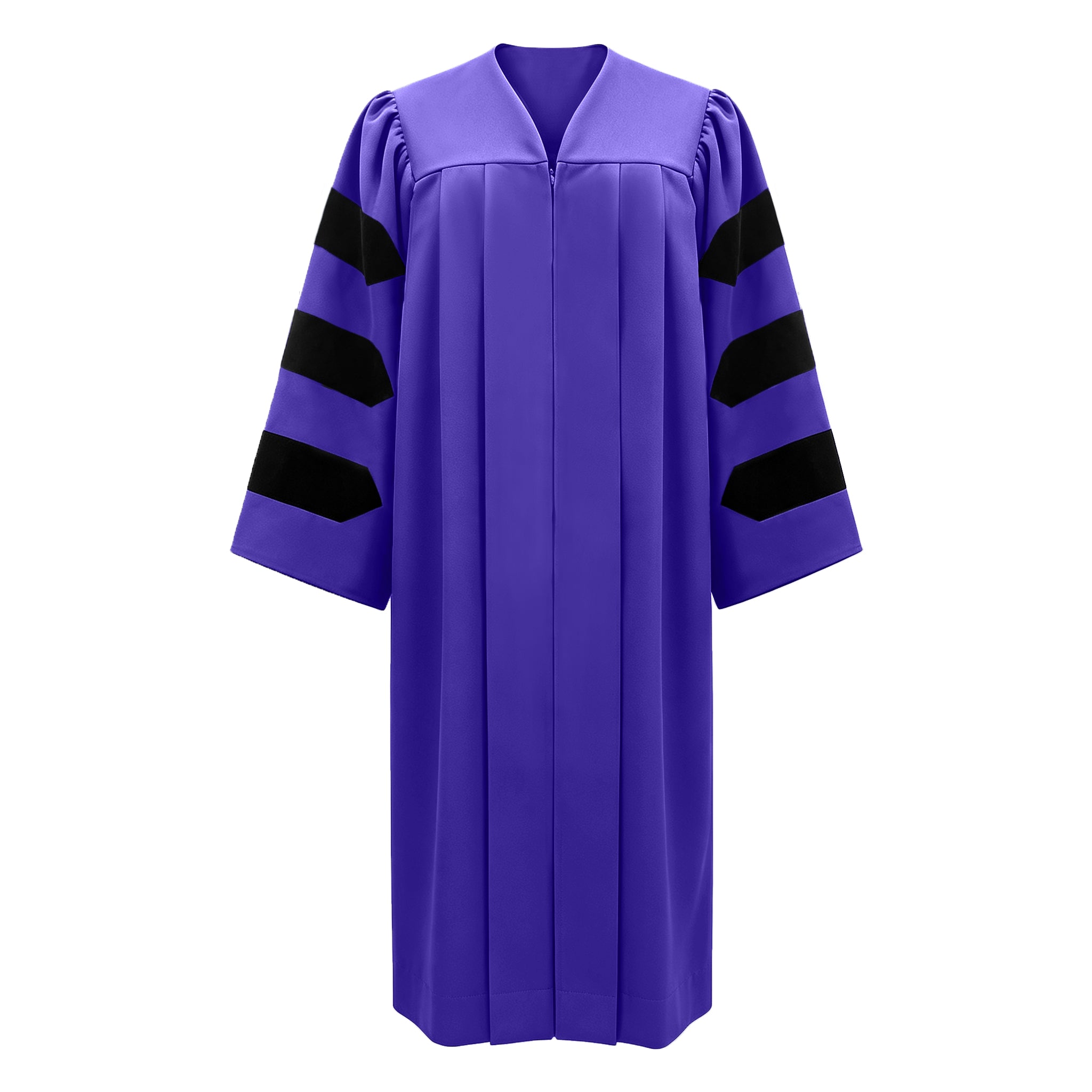 Economy Doctoral Graduation Gown with Black Velvet Sleeve Trim|Doctoral Regalia-CA graduation