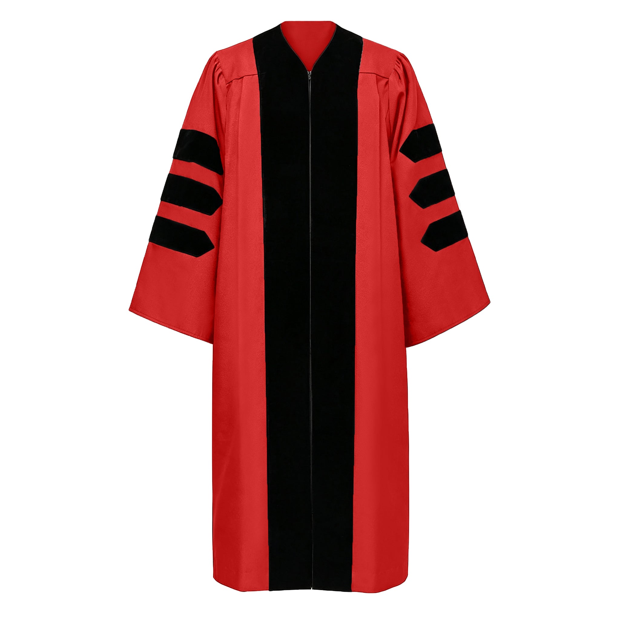 Economy Doctoral Graduation Gown / PHD Gown with Black Velvet Trim-CA graduation