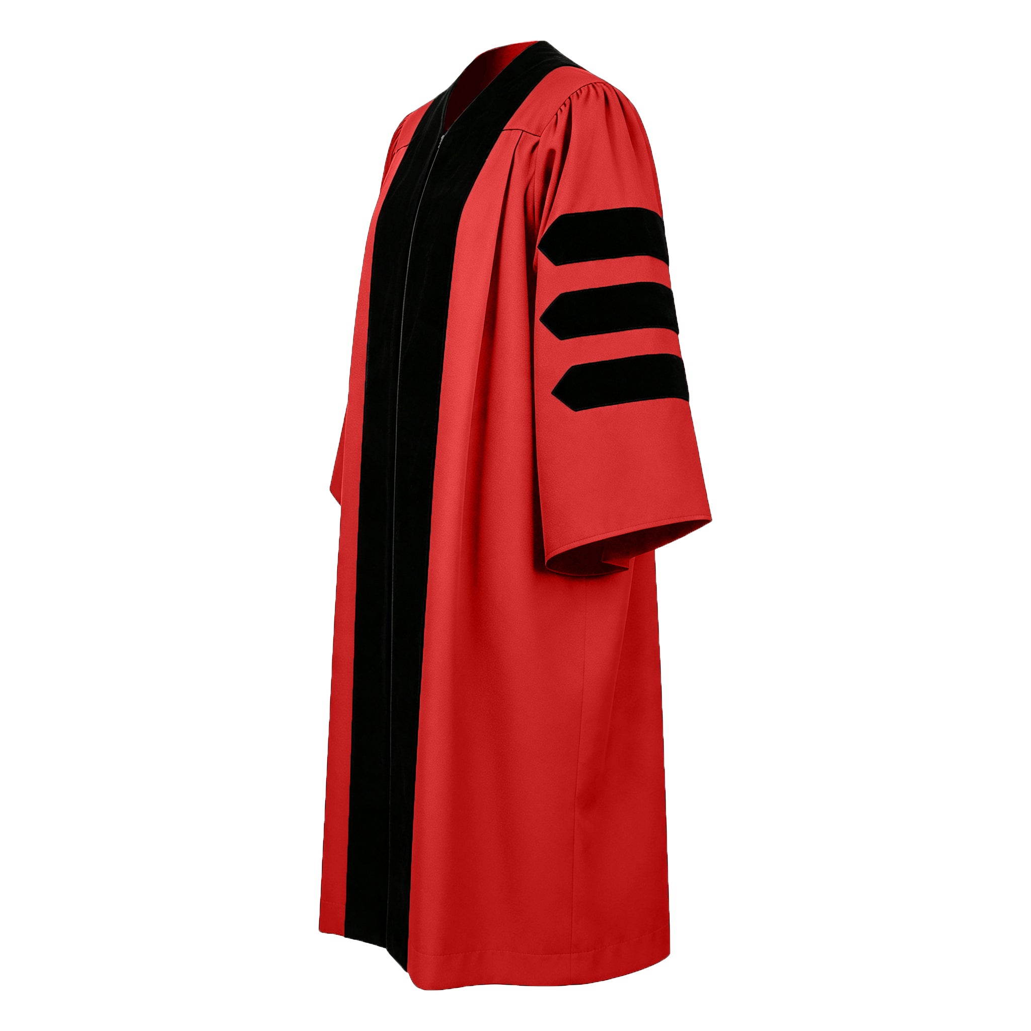 Economy Doctoral Graduation Gown / PHD Gown with Black Velvet Trim-CA graduation