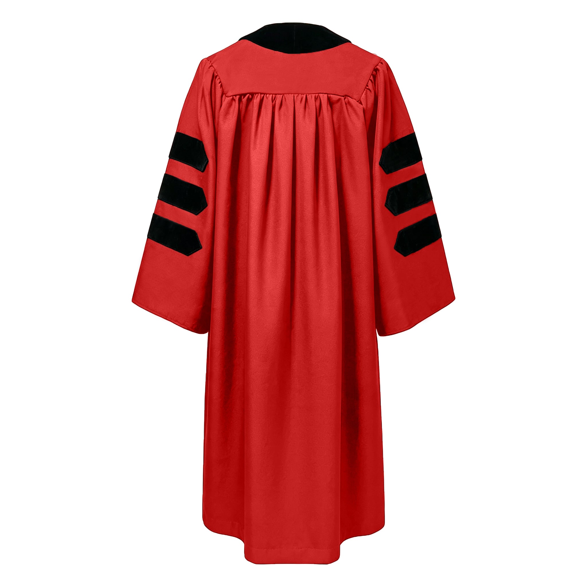 Economy Doctoral Graduation Gown / PHD Gown with Black Velvet Trim-CA graduation