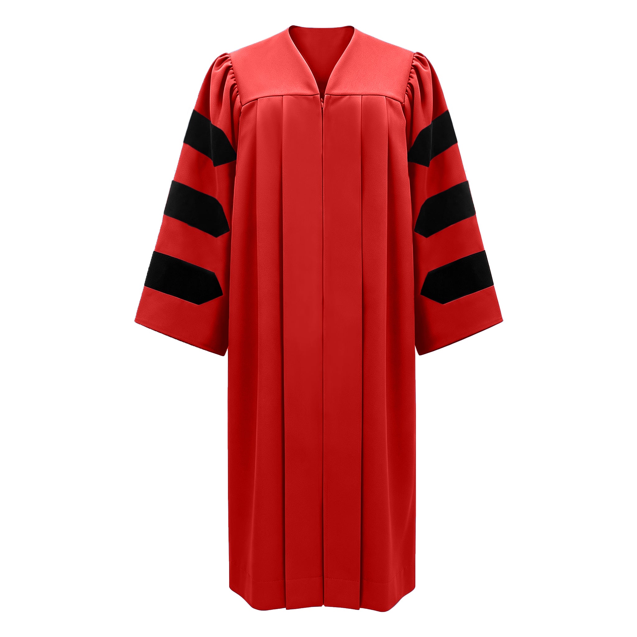 Economy Doctoral Graduation Gown with Black Velvet Sleeve Trim|Doctoral Regalia-CA graduation