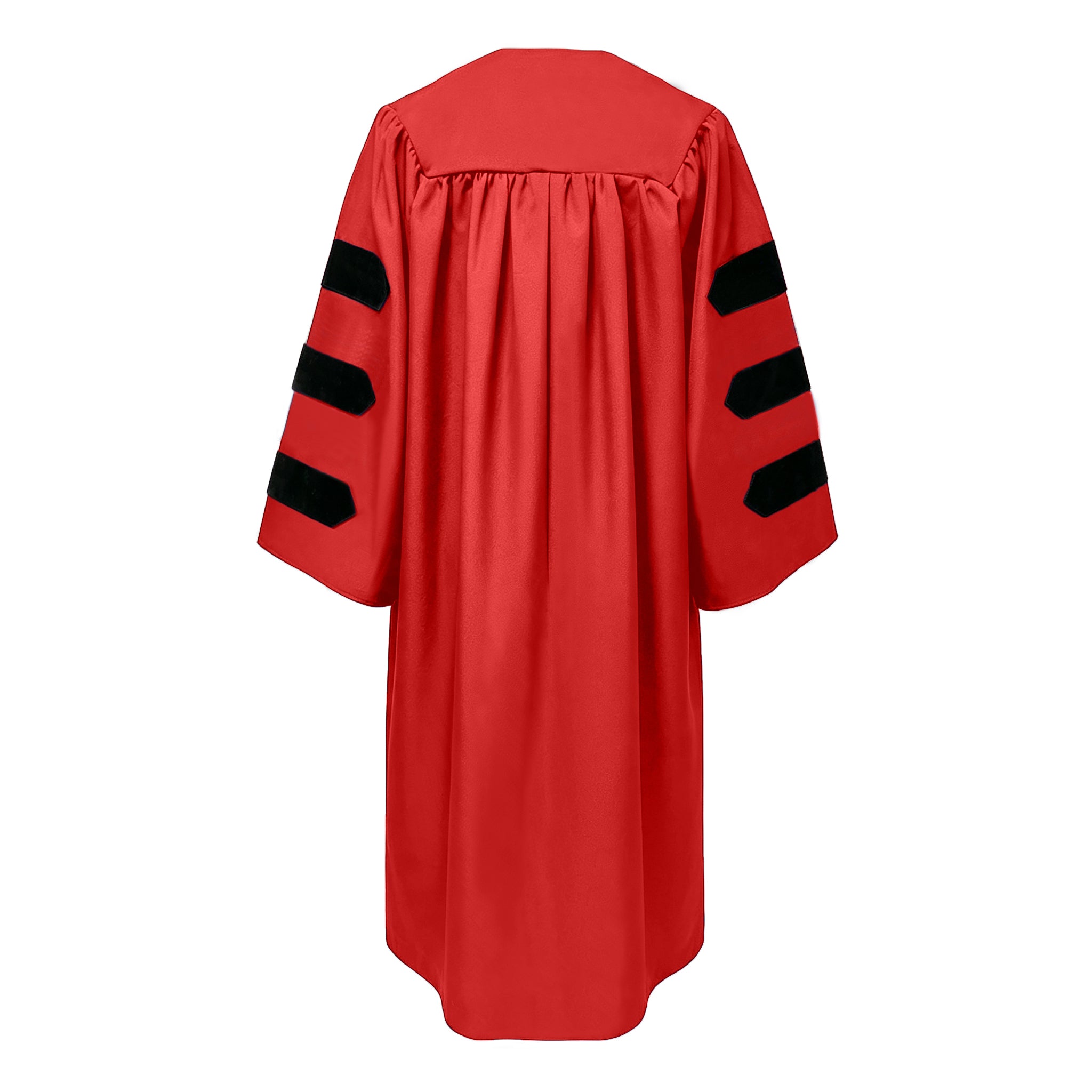 Economy Doctoral Graduation Gown with Black Velvet Sleeve Trim|Doctoral Regalia-CA graduation