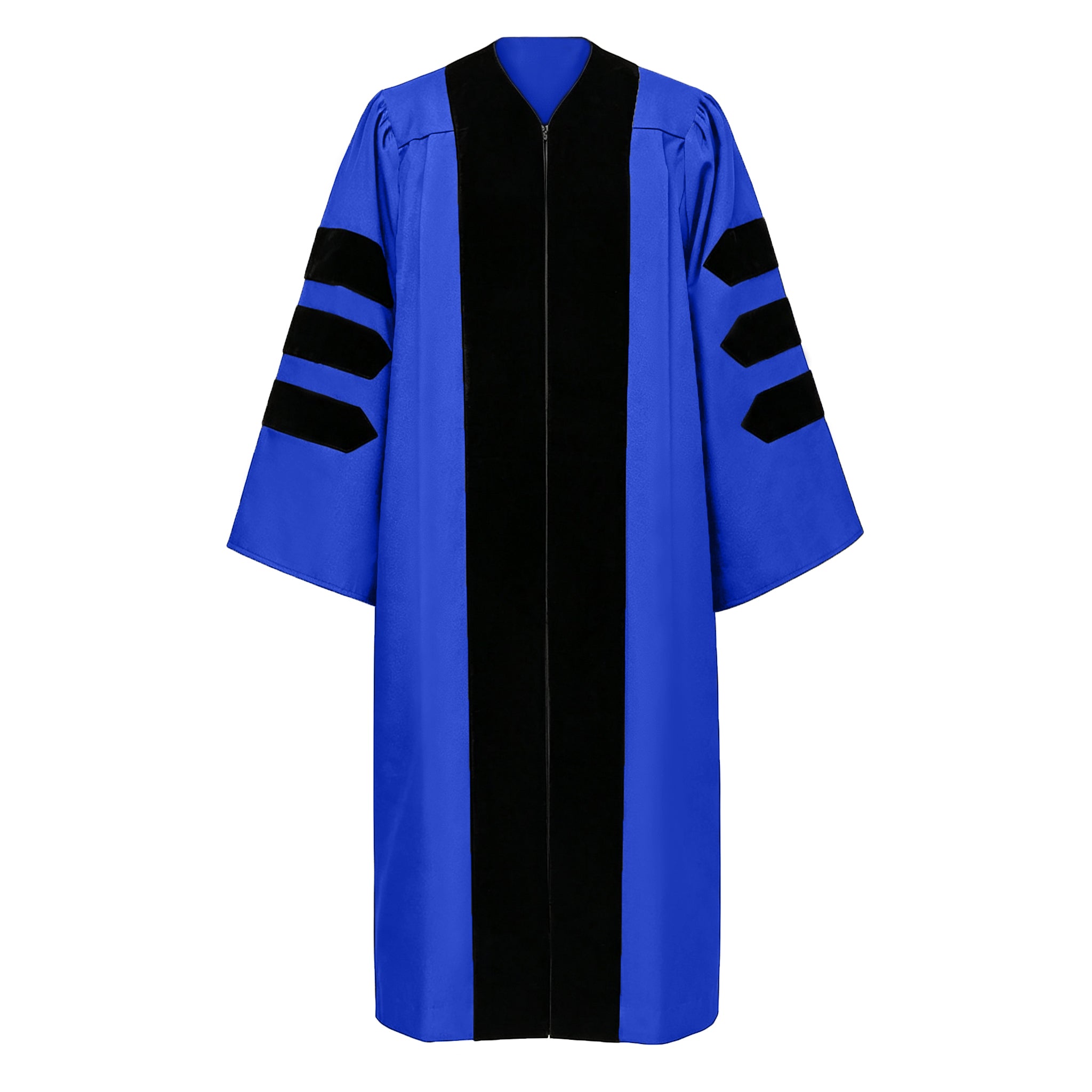 Economy Doctoral Graduation Gown / PHD Gown with Black Velvet Trim-CA graduation