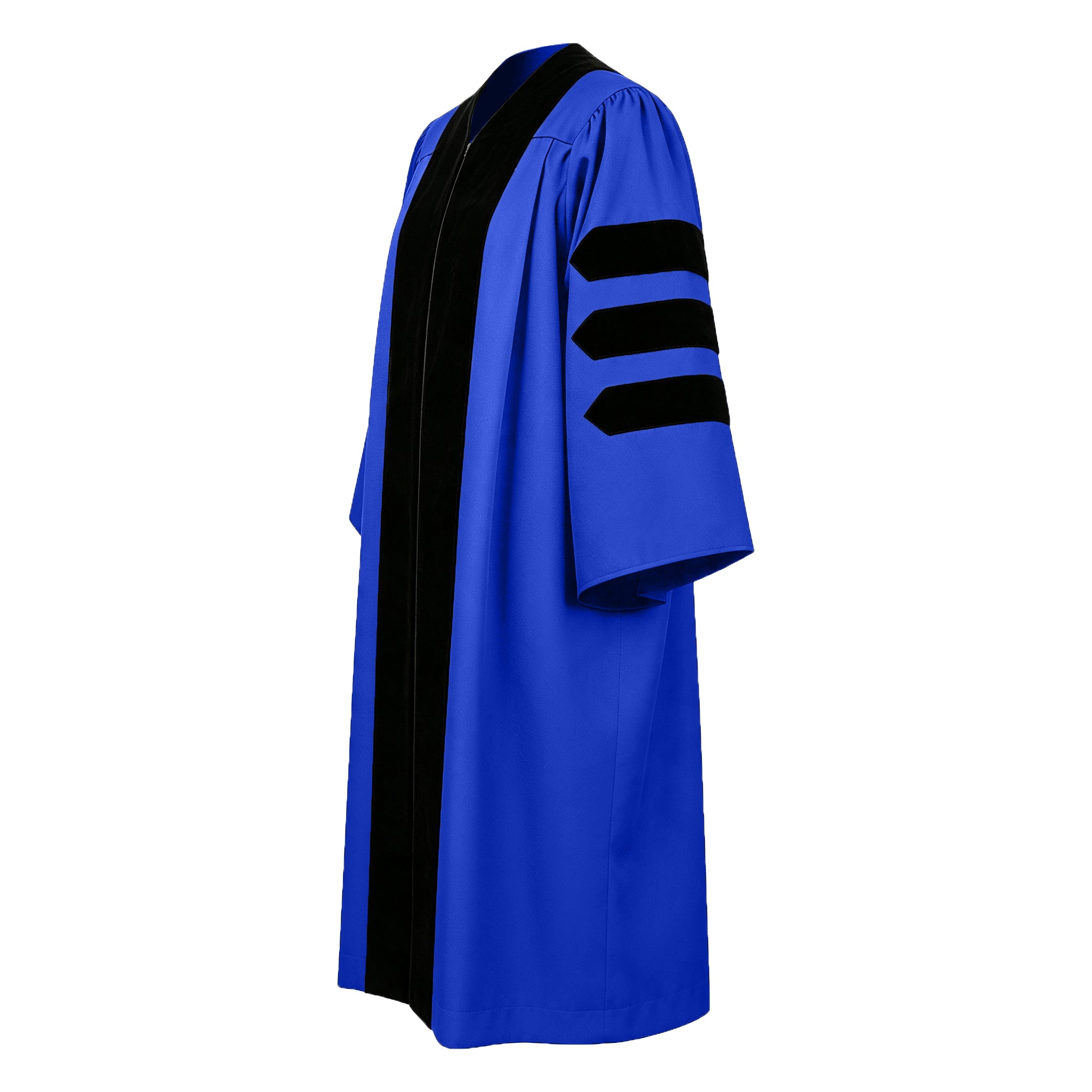 Economy Doctoral Graduation Gown / PHD Gown with Black Velvet Trim-CA graduation