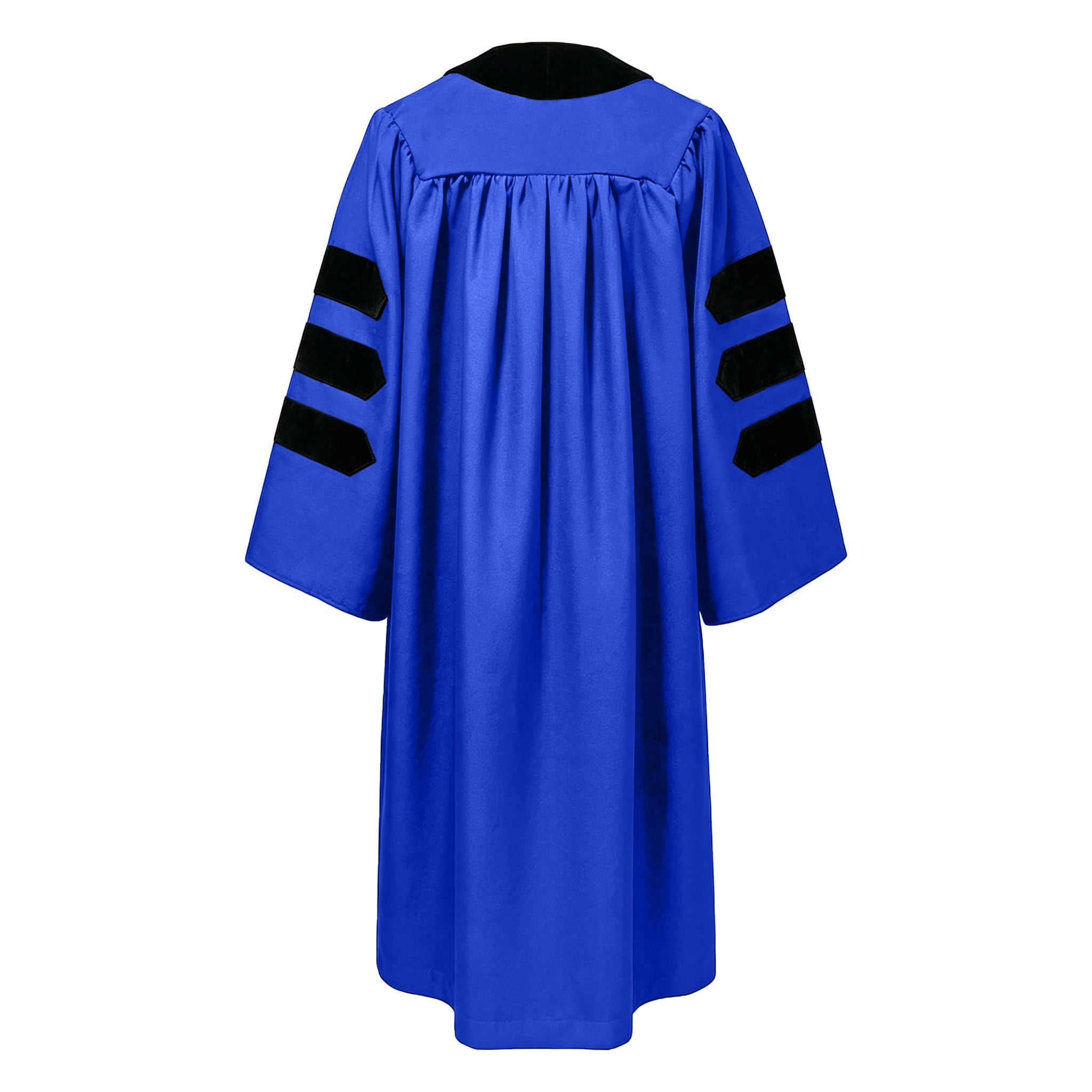 Economy Doctoral Graduation Gown / PHD Gown with Black Velvet Trim-CA graduation