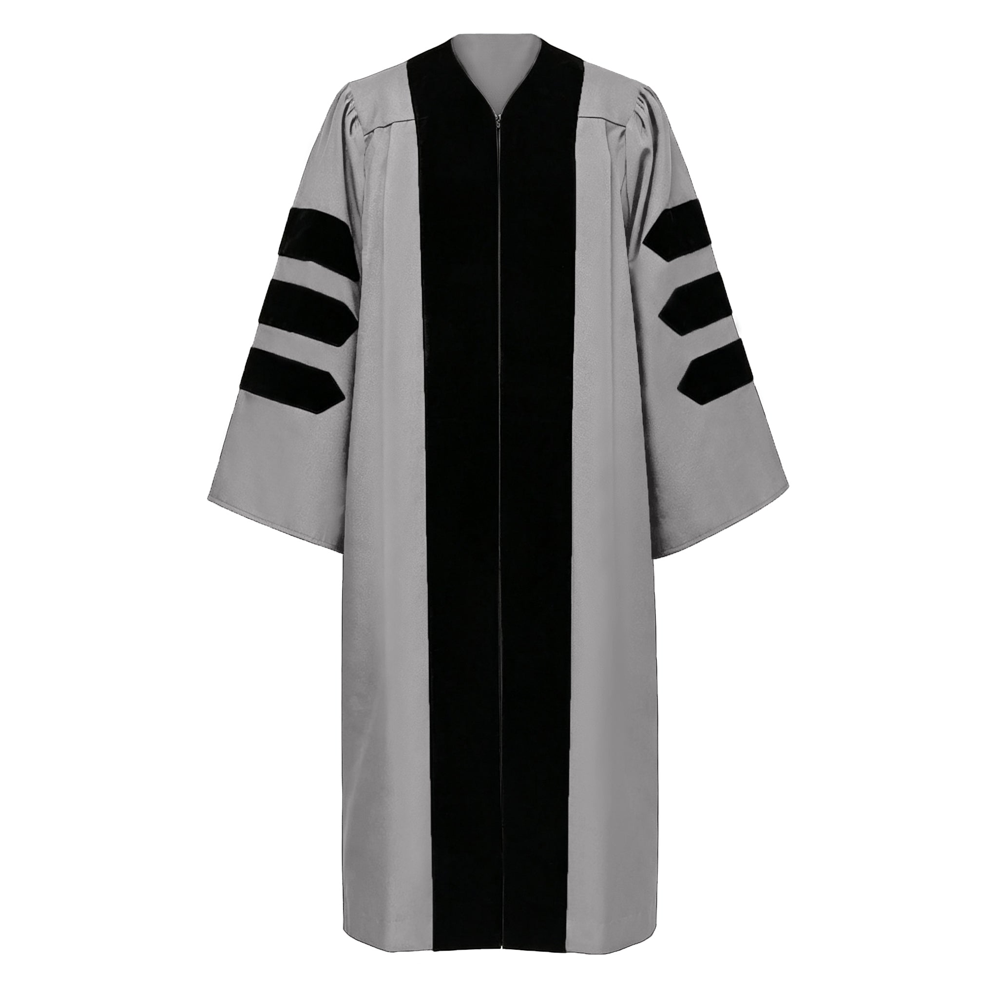 Economy Doctoral Graduation Gown / PHD Gown with Black Velvet Trim-CA graduation